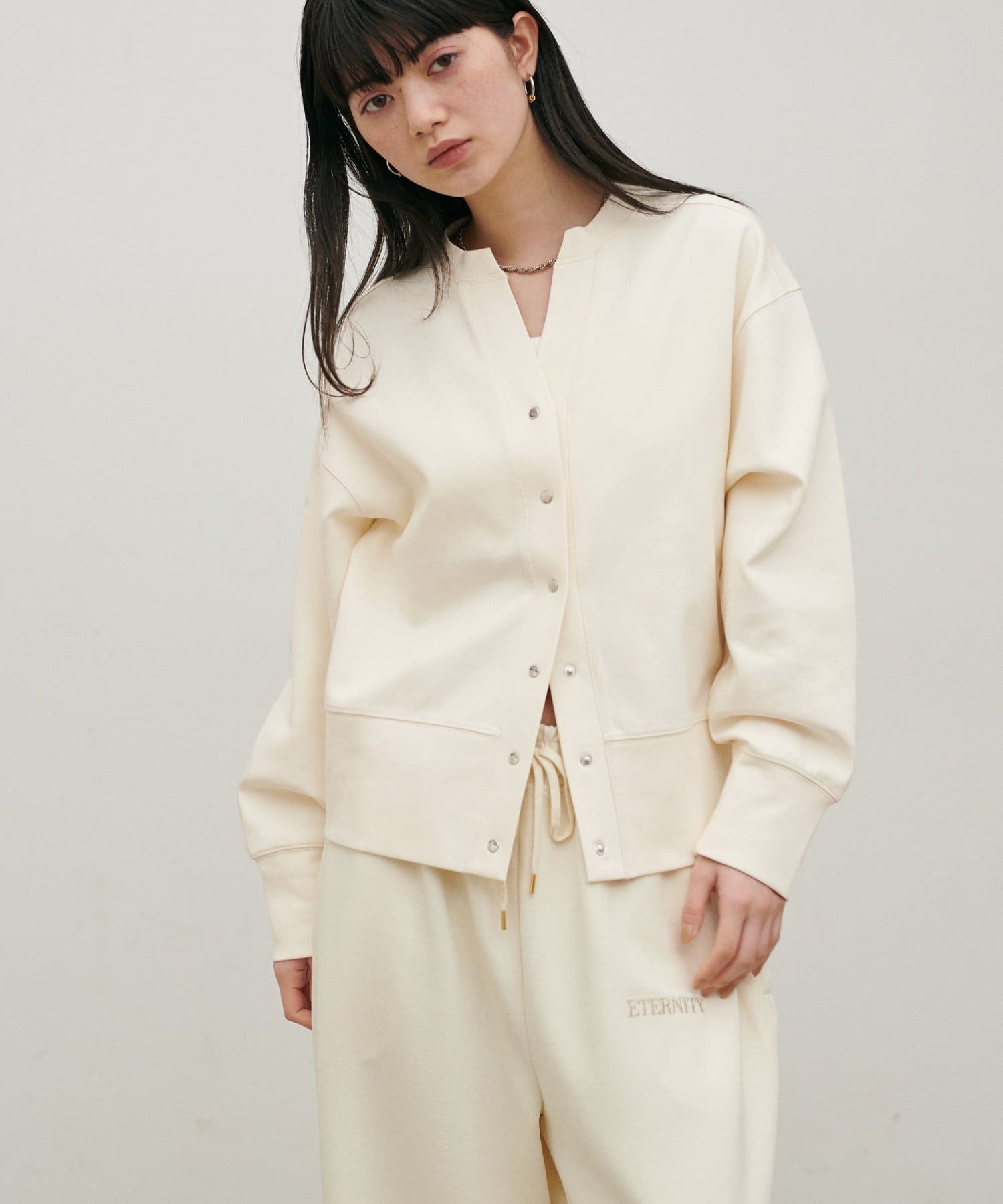 LARUTA(ラルータ) ドット釦スキッパーカーディガン