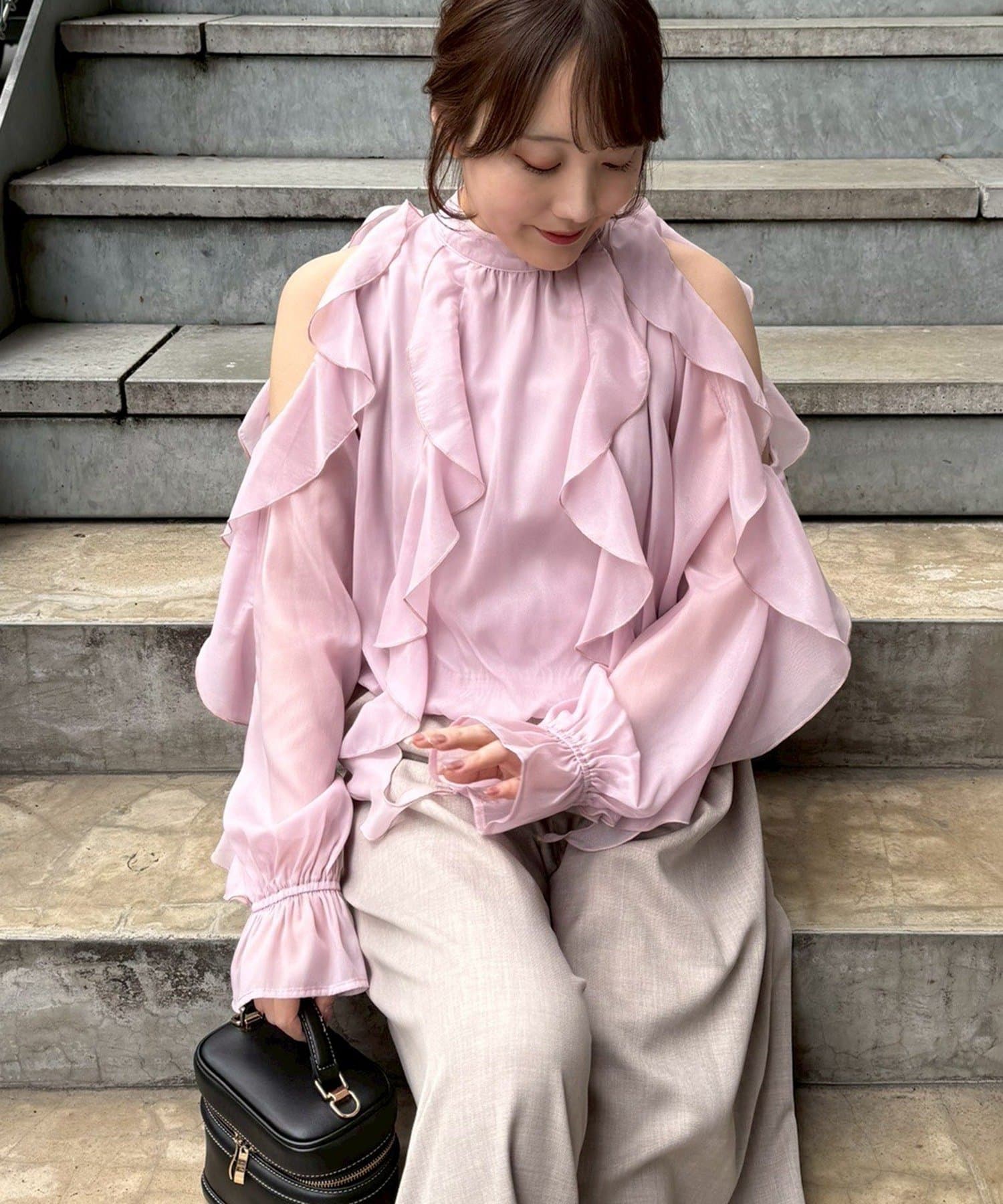 NICE CLAUP / OLIVE des OLIVE OUTLET(ナイスクラップ  / オリーブ デ オリーブ アウトレット) 【continuer】ラッフルフリフリブラウス