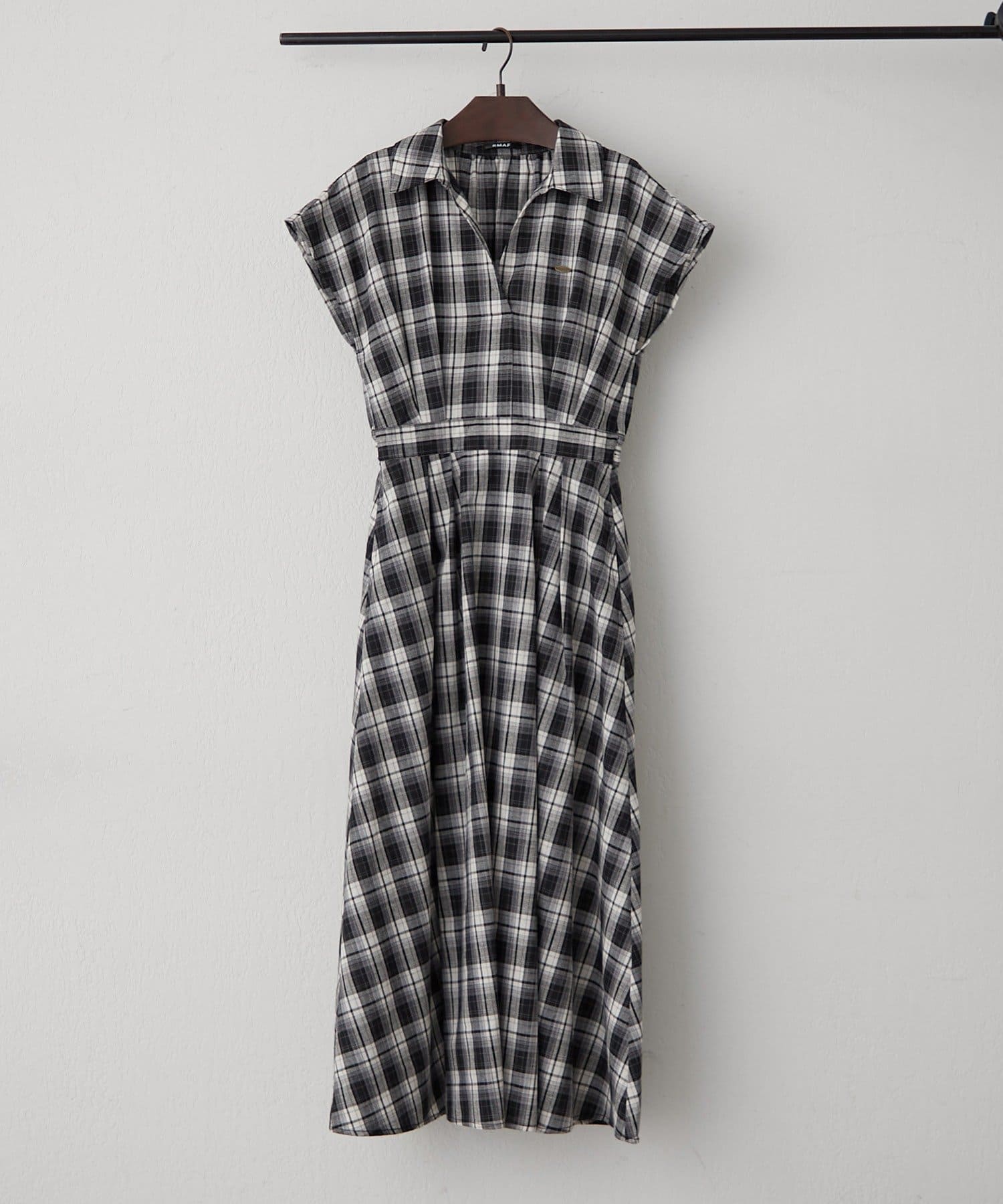 Remind me and forever(リマインドミーアンドフォーエバー) 【一枚で美シルエット◎人気アイテム！】スキッパーフレンチスリーブワンピース