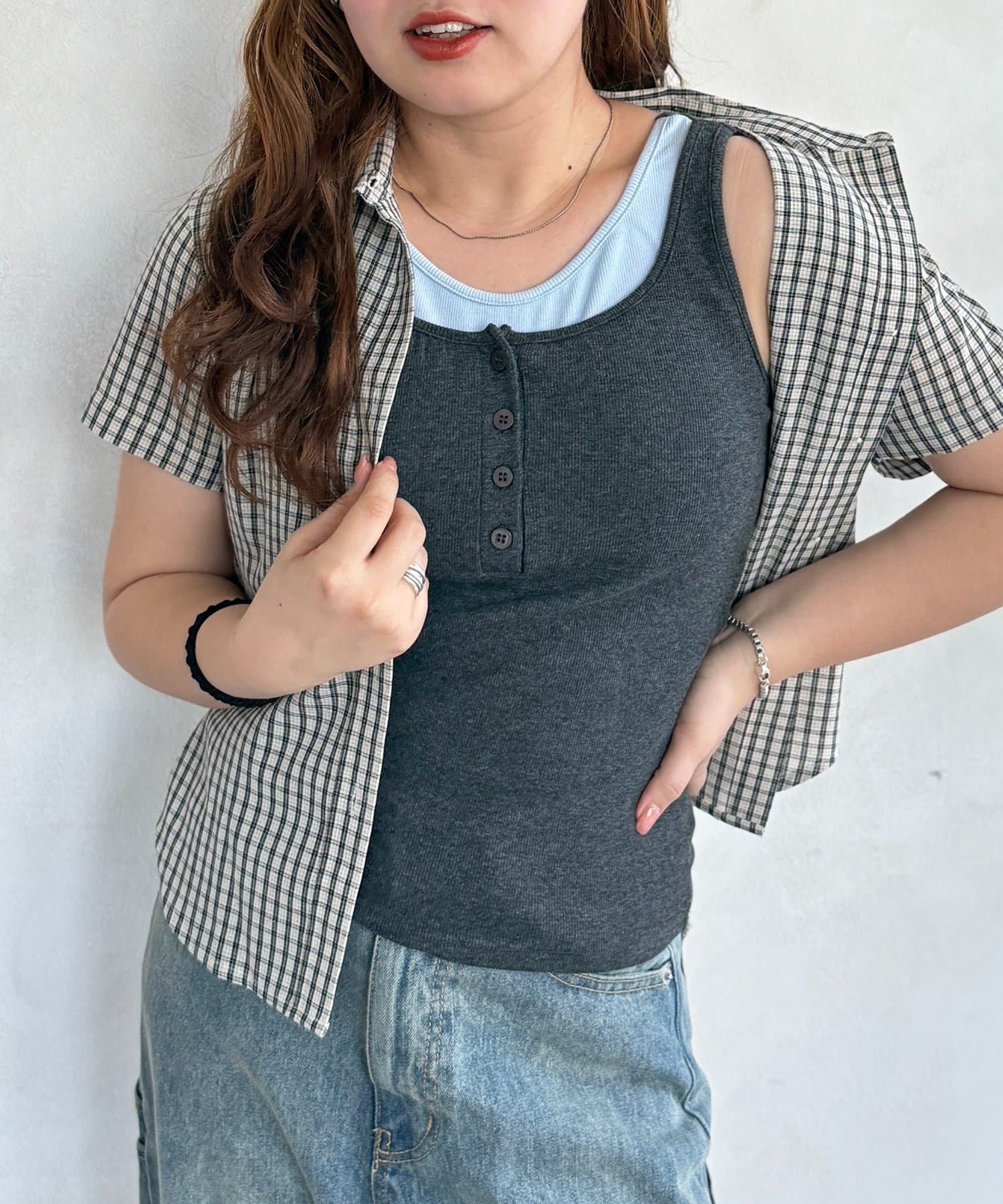 CPCM(シーピーシーエム) カップ付きフェイクレイヤードタンク