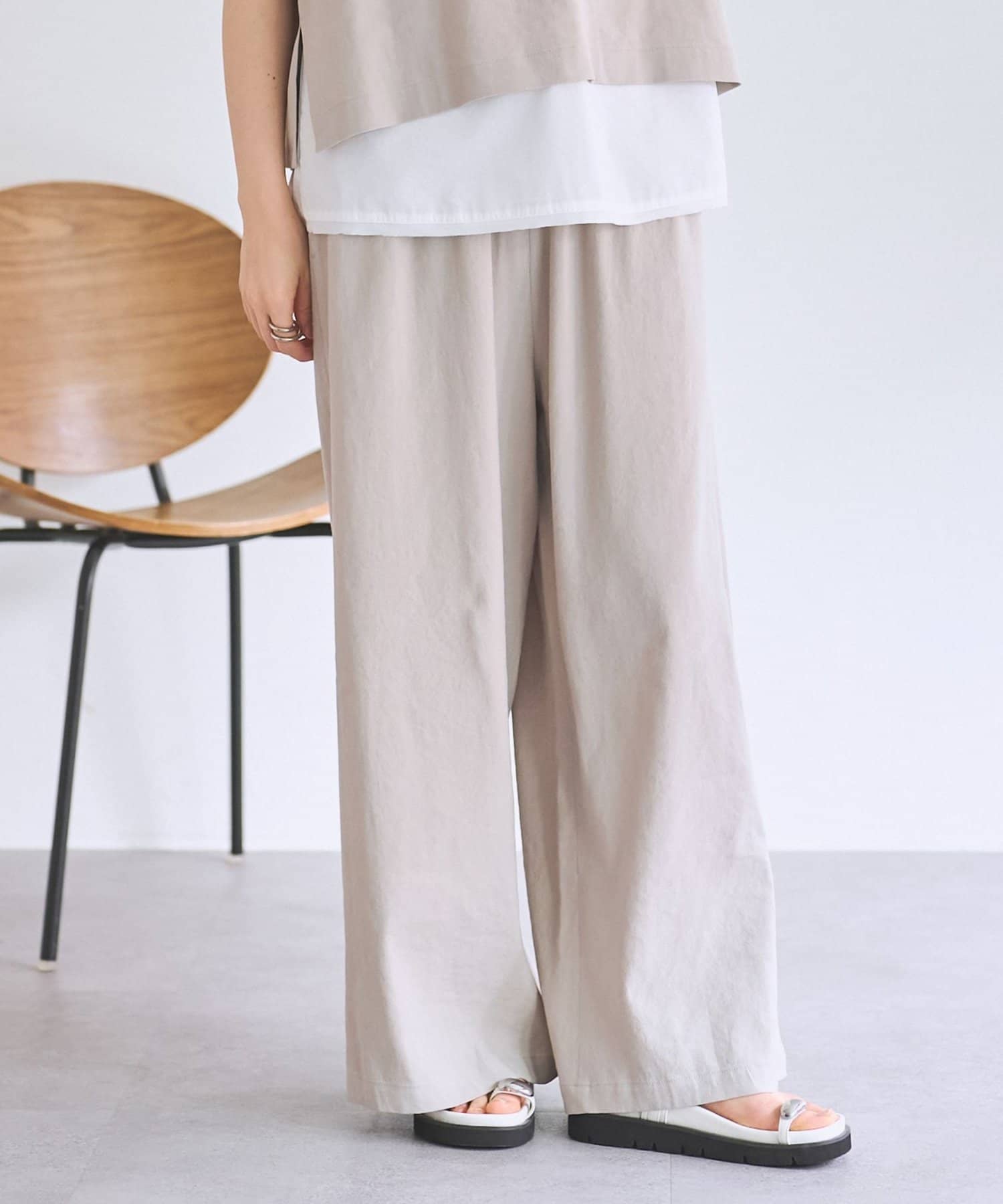 BEARDSLEY(ビアズリー) リネンウエストリブパンツ