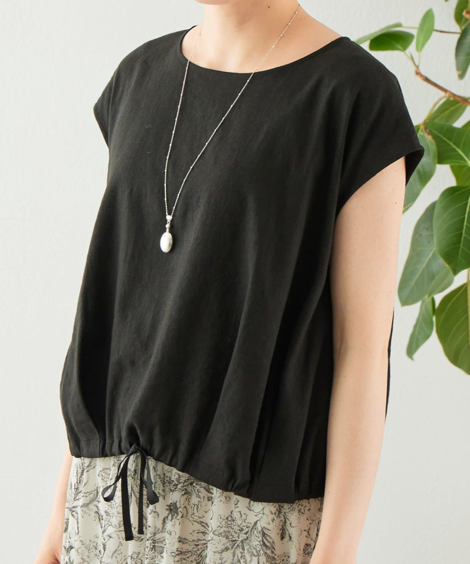 BEARDSLEY(ビアズリー) リネン裾ドロストブラウス