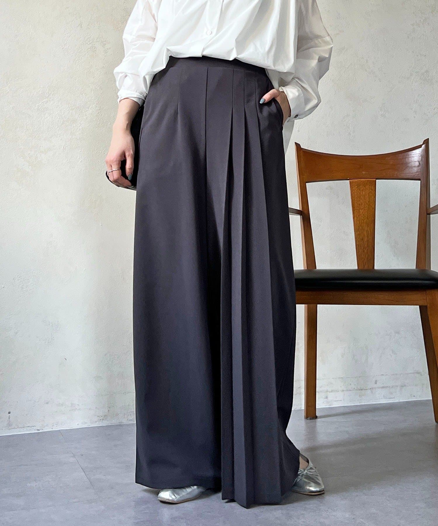 un dix cors(アンディコール) ジョーゼットサイドプリーツ