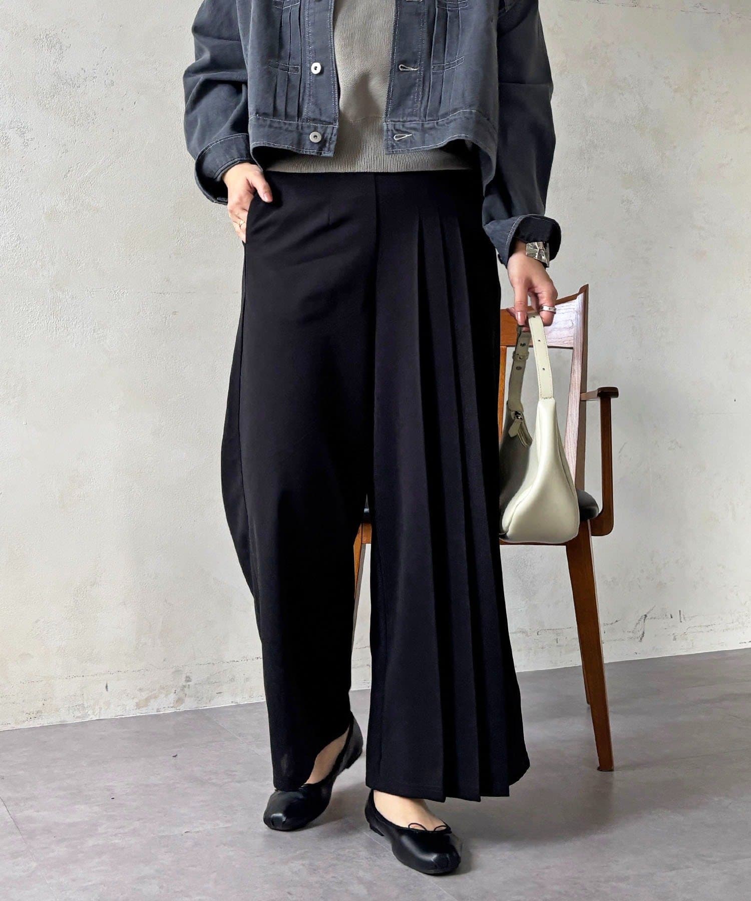 un dix cors(アンディコール) ジョーゼットサイドプリーツ