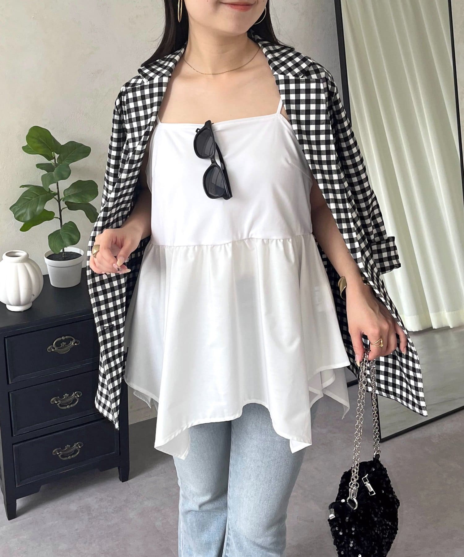 prose verse(プロズヴェール) ペプラムレイヤードインナーキャミソール