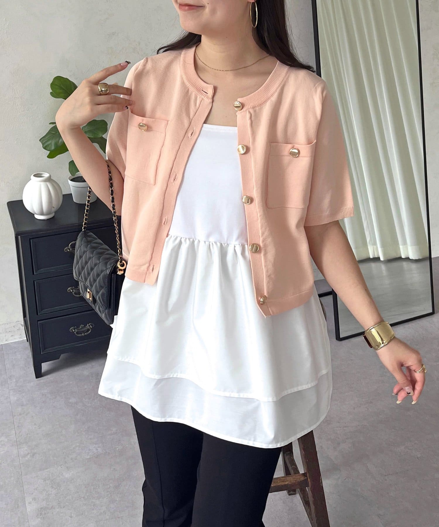 prose verse(プロズヴェール) ペプラムレイヤードインナーキャミソール