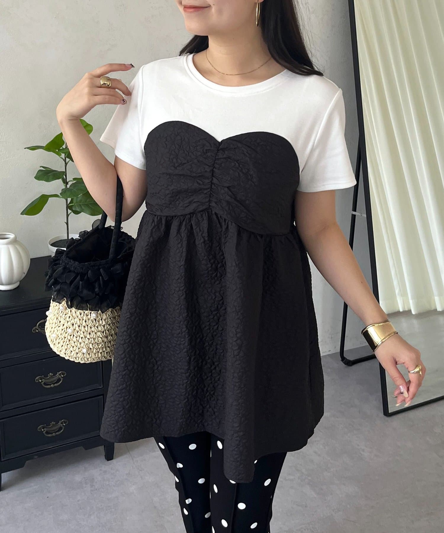 prose verse(プロズヴェール) ジャガードビスチェドッキングＴシャツ