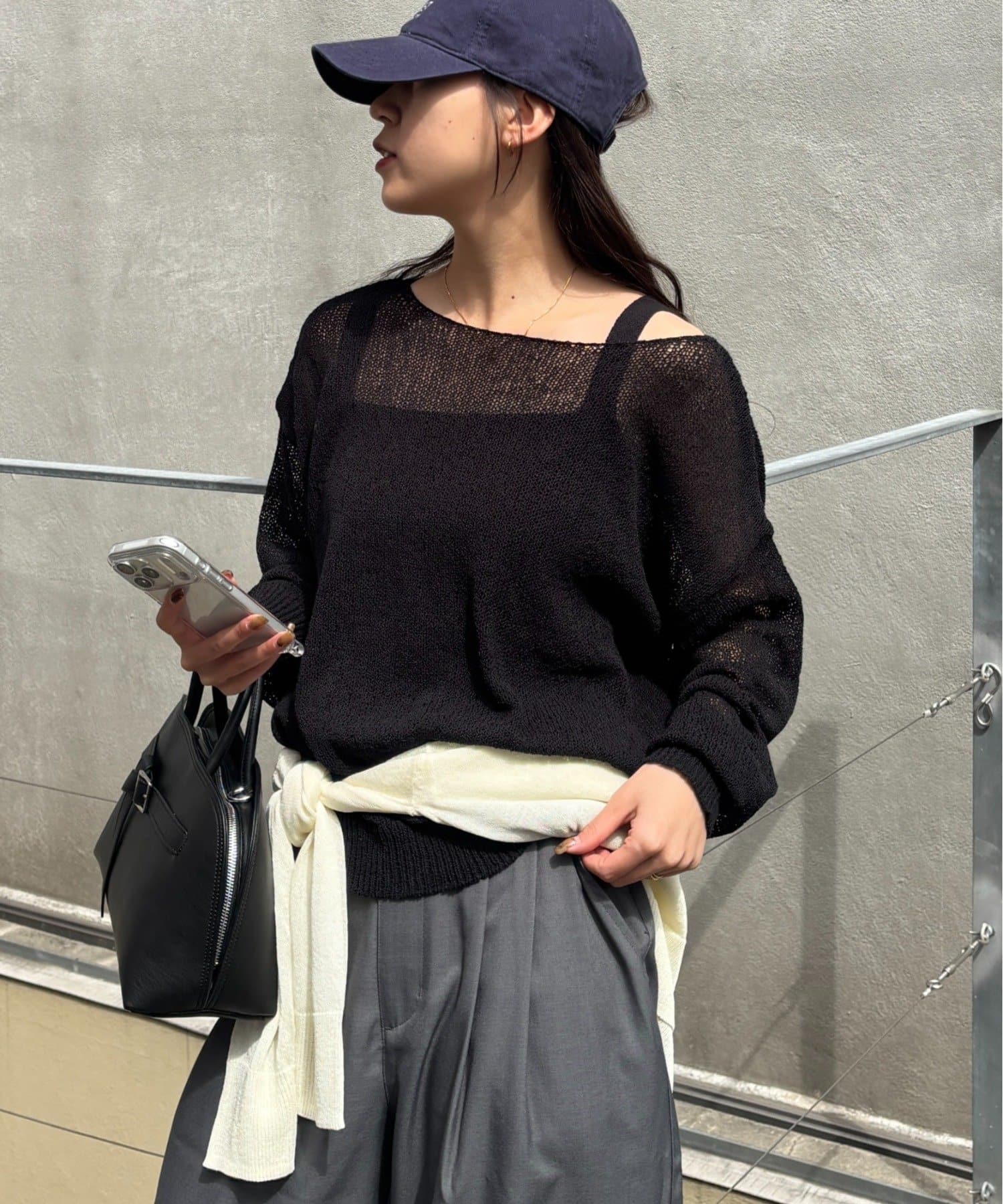 COLONY 2139(コロニー トゥーワンスリーナイン) 【PIKO企画】2wayルーズメッシュニットプルオーバー