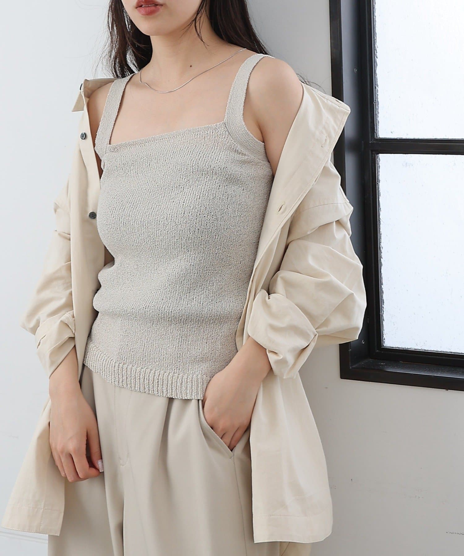 COLONY 2139(コロニー トゥーワンスリーナイン) 【PIKO企画】スクエアネックニットタンクトップ