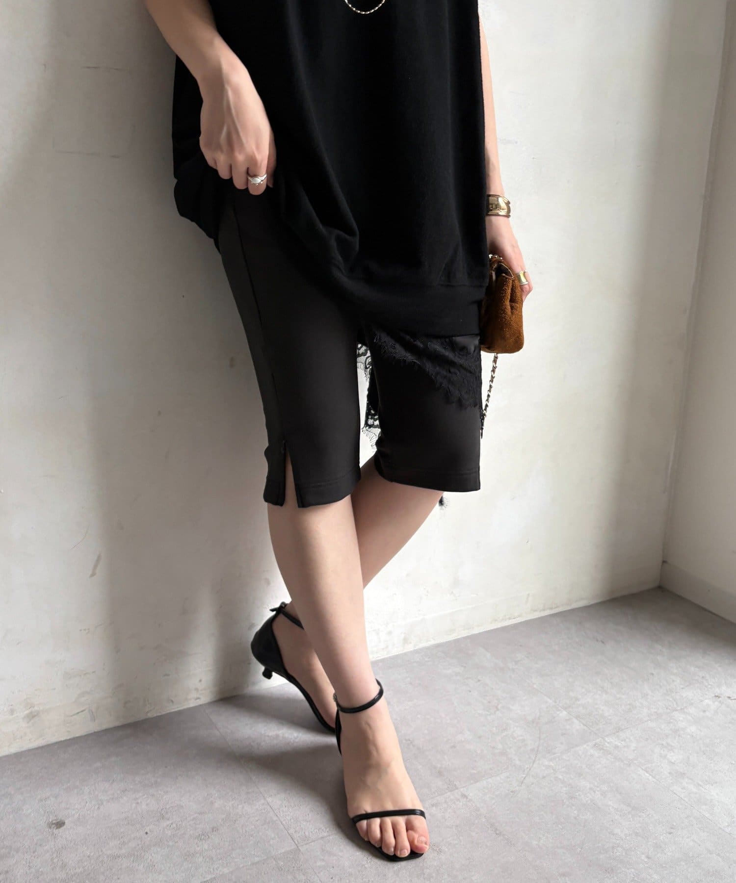 DOUDOU(ドゥドゥ) サイドジップサイクルパンツ