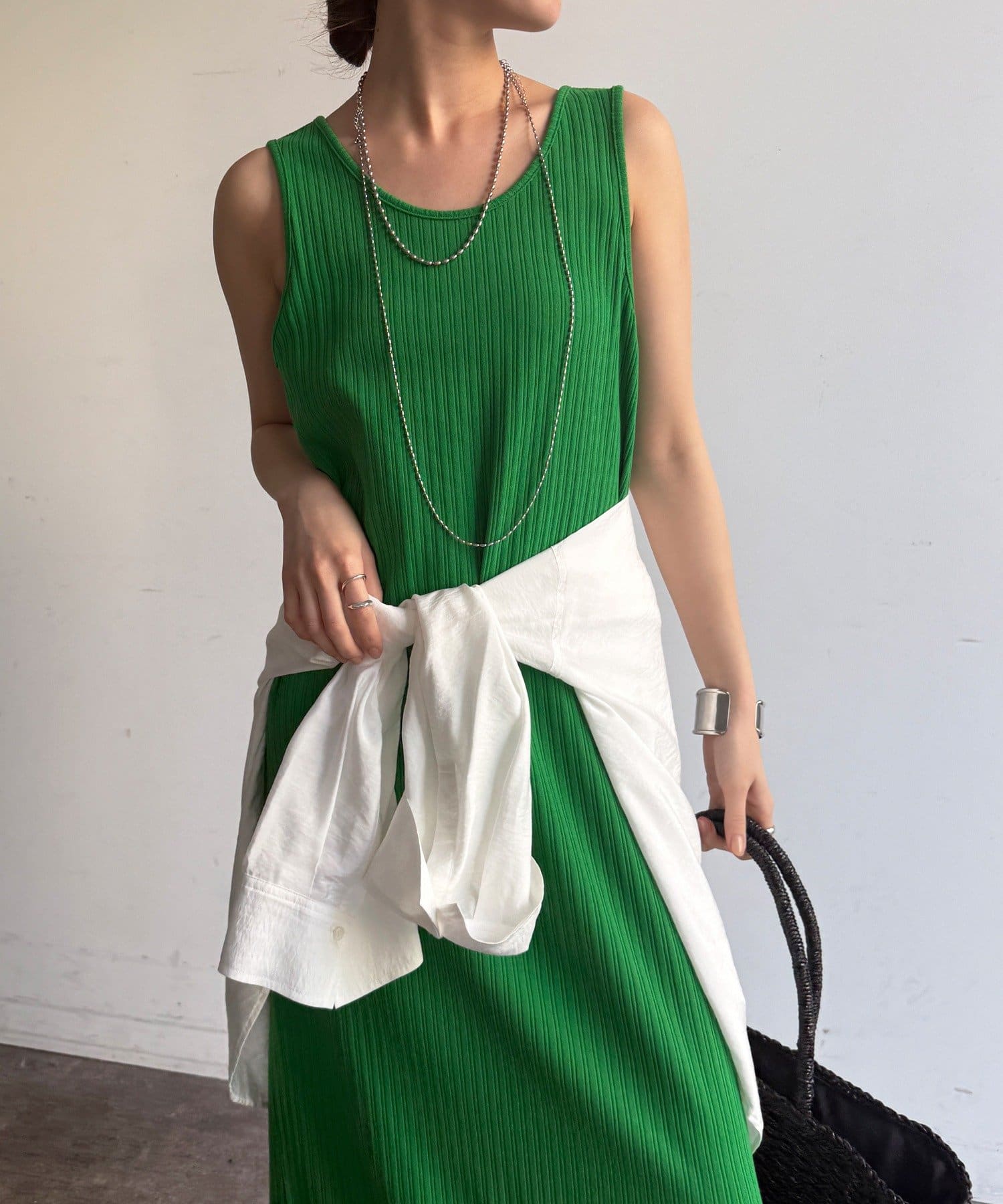 DOUDOU(ドゥドゥ) 【WEB限定】前後2WAYリブタンクワンピース