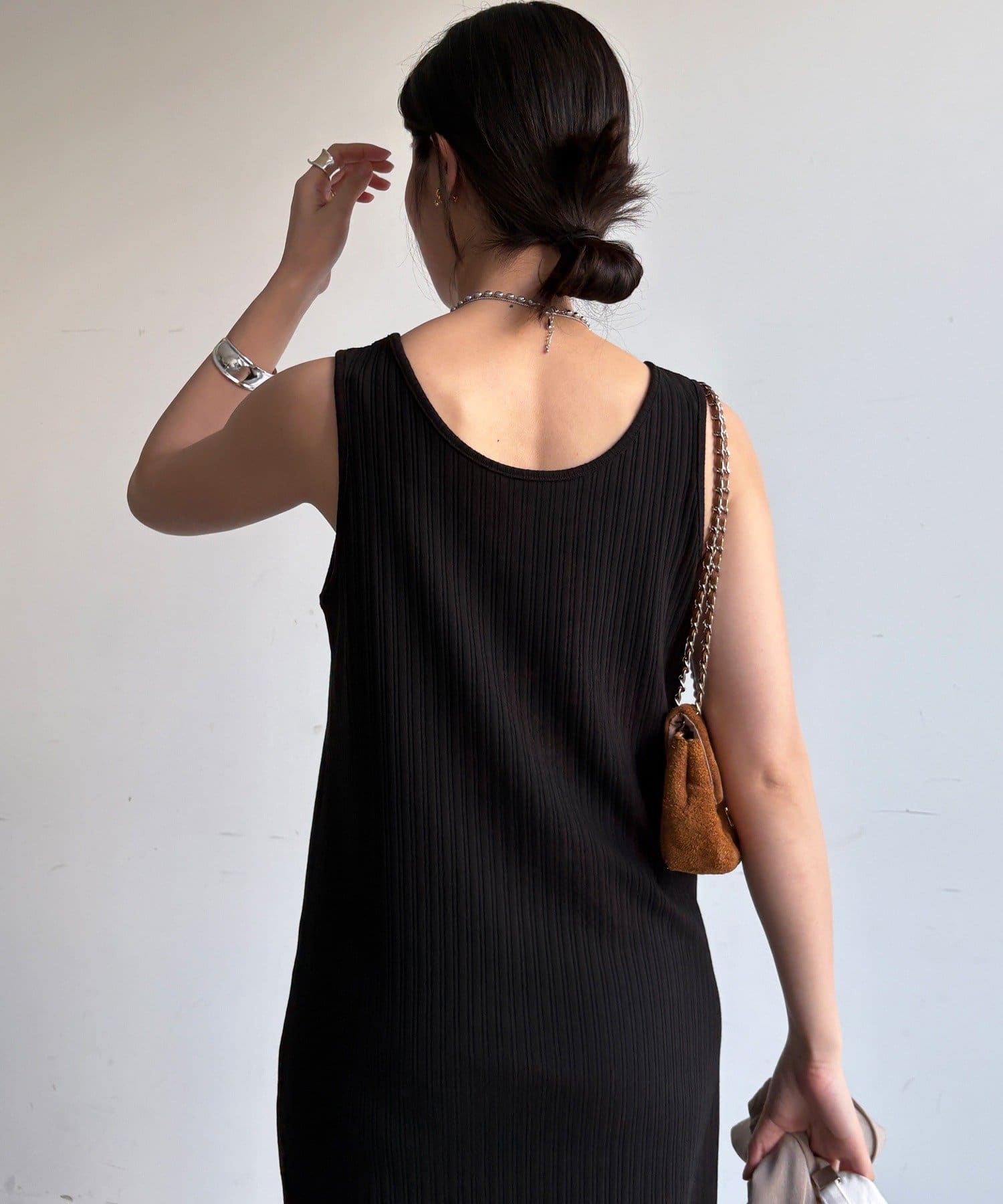 DOUDOU(ドゥドゥ) 【WEB限定】前後2WAYリブタンクワンピース