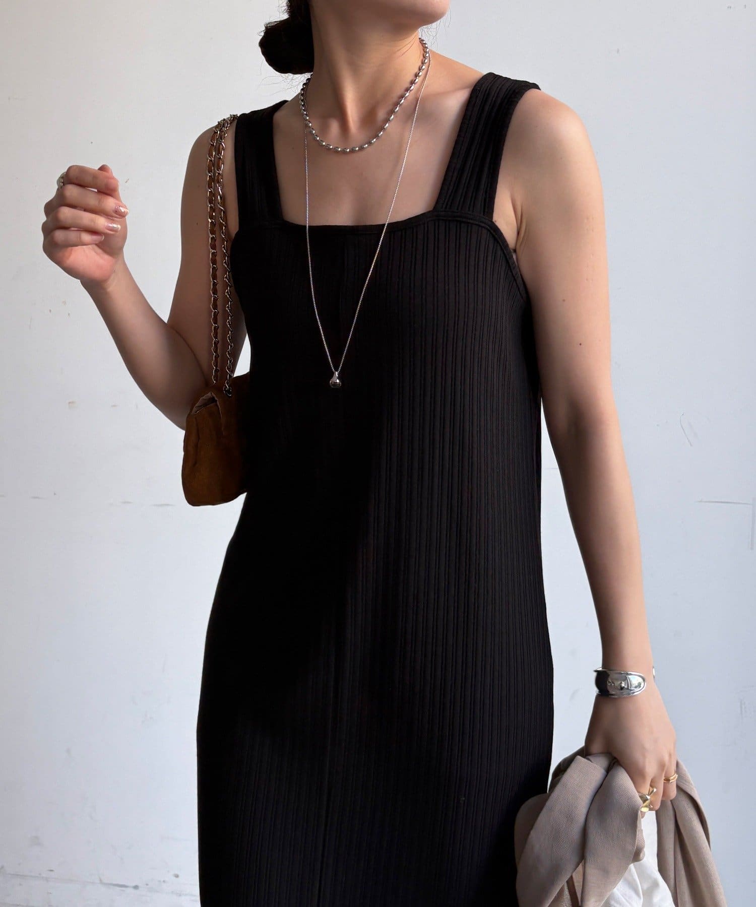 DOUDOU(ドゥドゥ) 【WEB限定】前後2WAYリブタンクワンピース