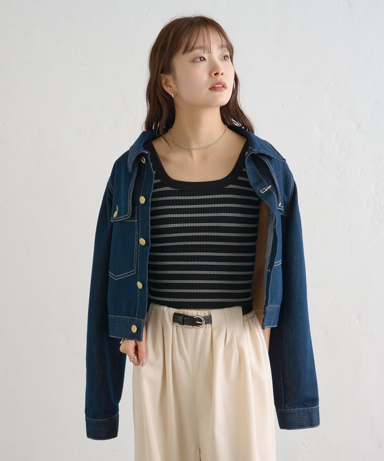 mystic(ミスティック) パット付きボーダータンクトップ