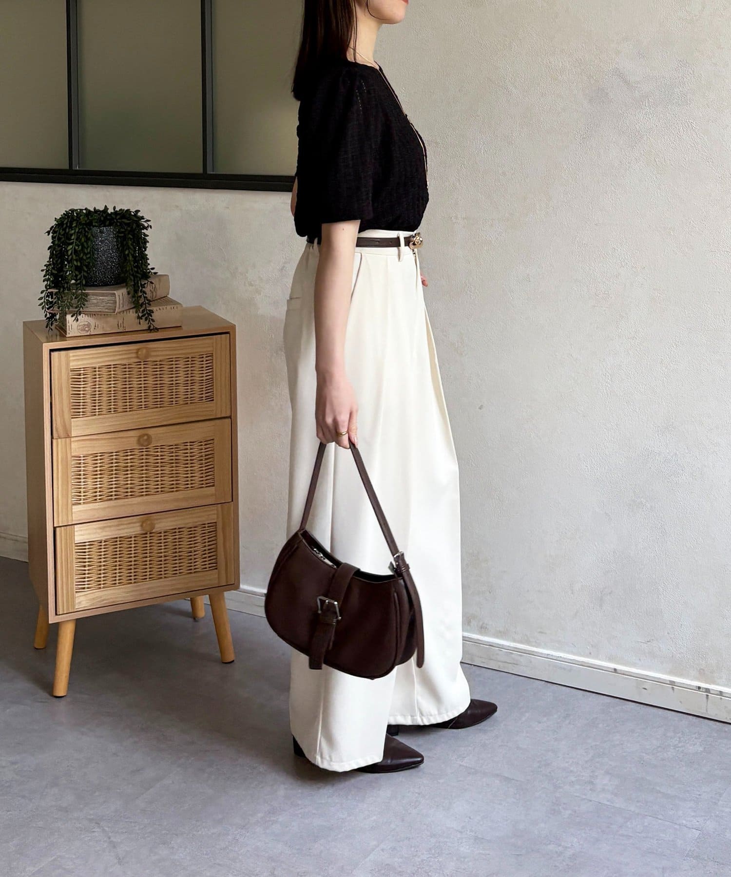 Thevon.(ゼヴォン) 肩タックポコポコシャーリングプルオーバー