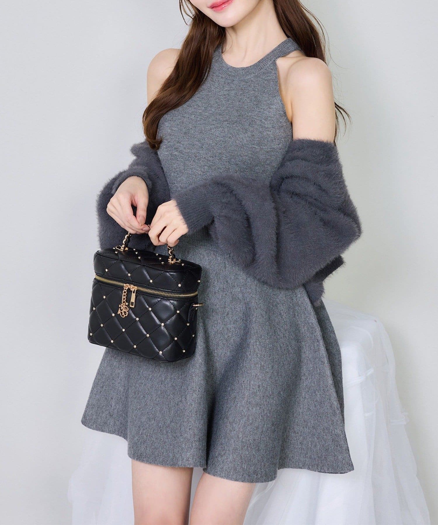 NICE CLAUP / OLIVE des OLIVE OUTLET(ナイスクラップ  / オリーブ デ オリーブ アウトレット) 【one after another】2way後ろリボンニットミニワンピ