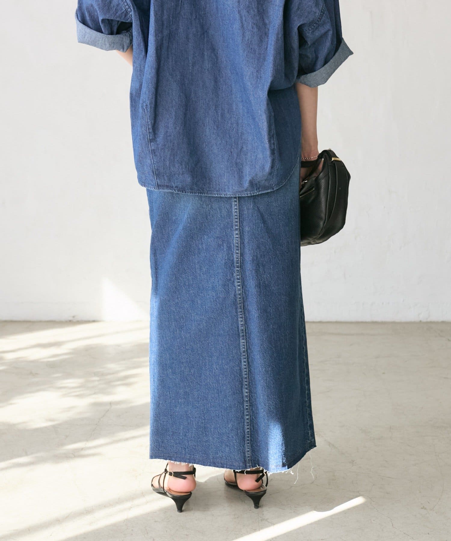 RIVE DROITE(リヴドロワ) 予約【RIMH（リムエイチ）】スリットデニムスカート