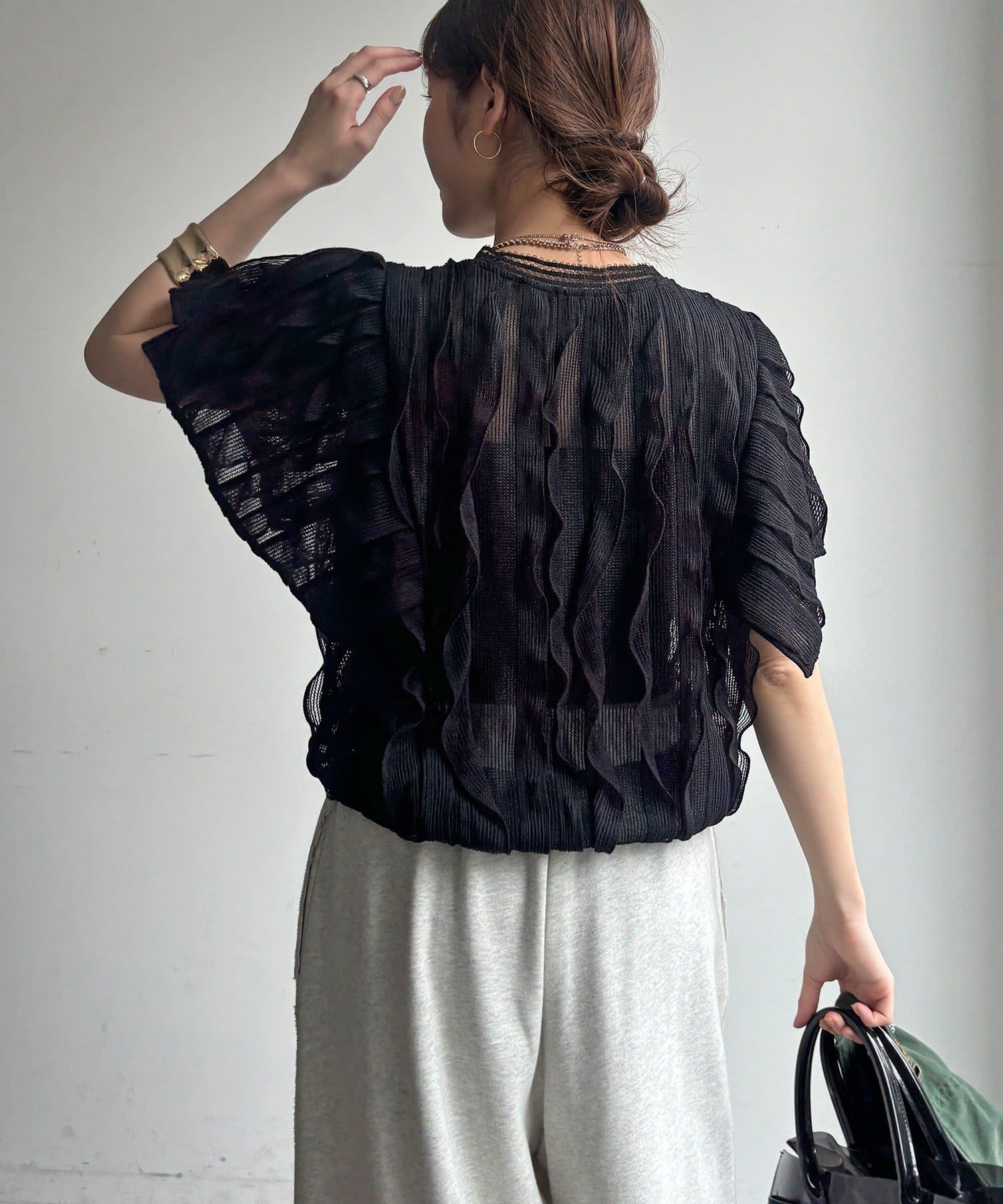 DOUDOU(ドゥドゥ) 【WEB限定】縦レースフリルトップス