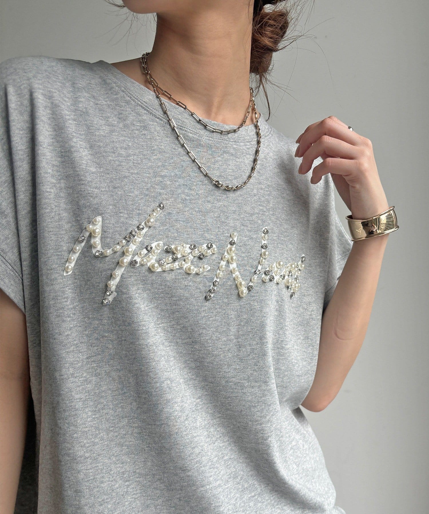 DOUDOU(ドゥドゥ) 【WEB限定】ビジューロゴTEE