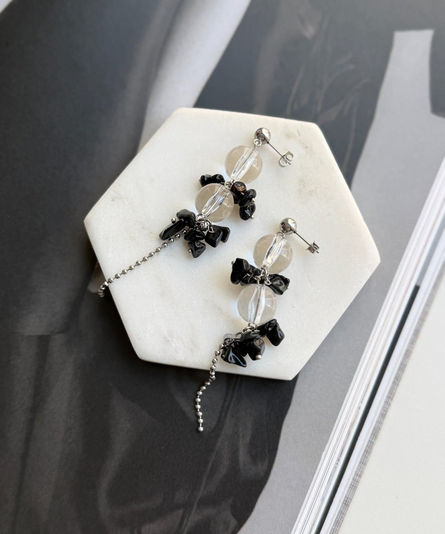 DOUDOU(ドゥドゥ) ナチュラルストーンクリアピアス