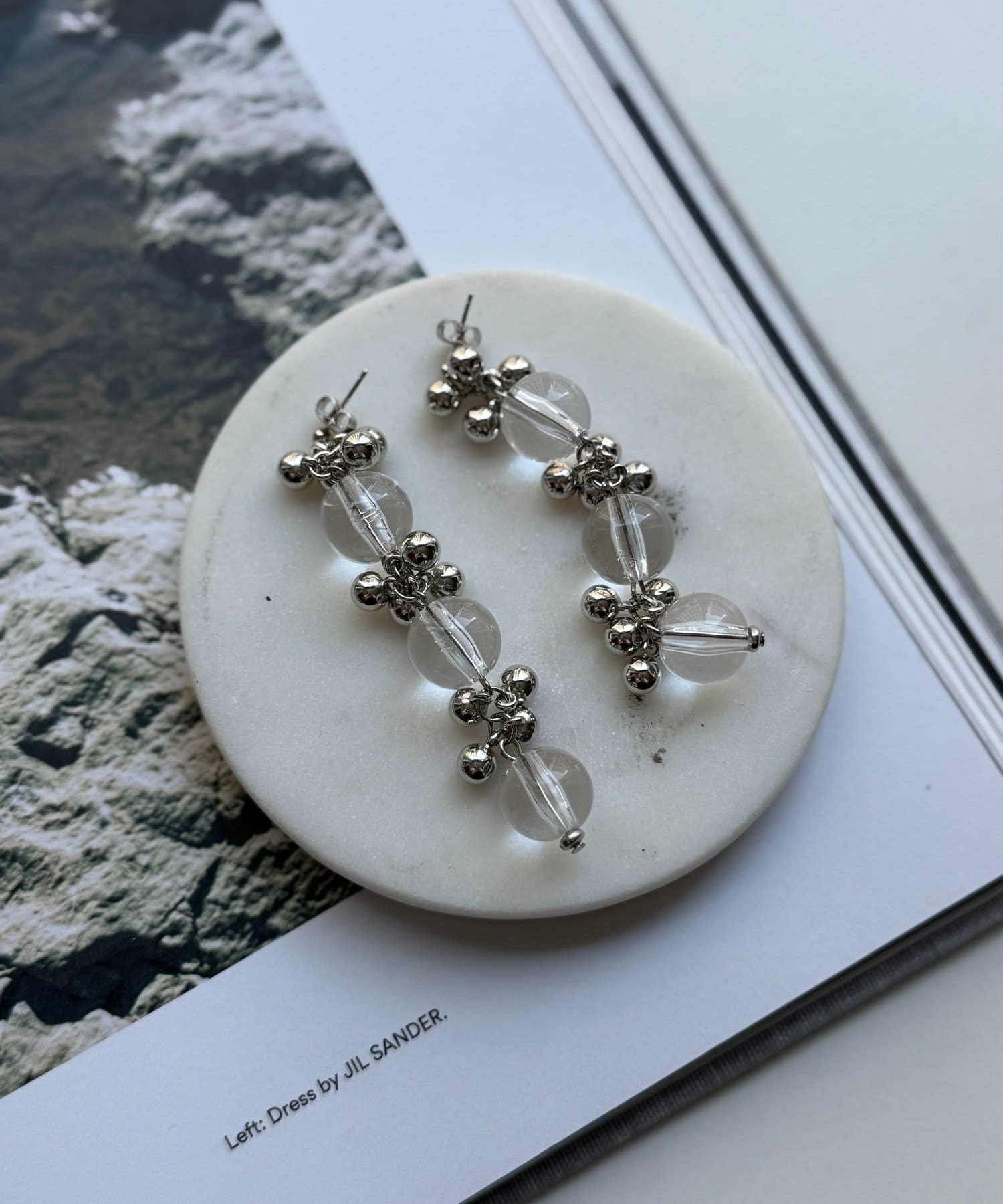 DOUDOU(ドゥドゥ) 3連クリアロングピアス