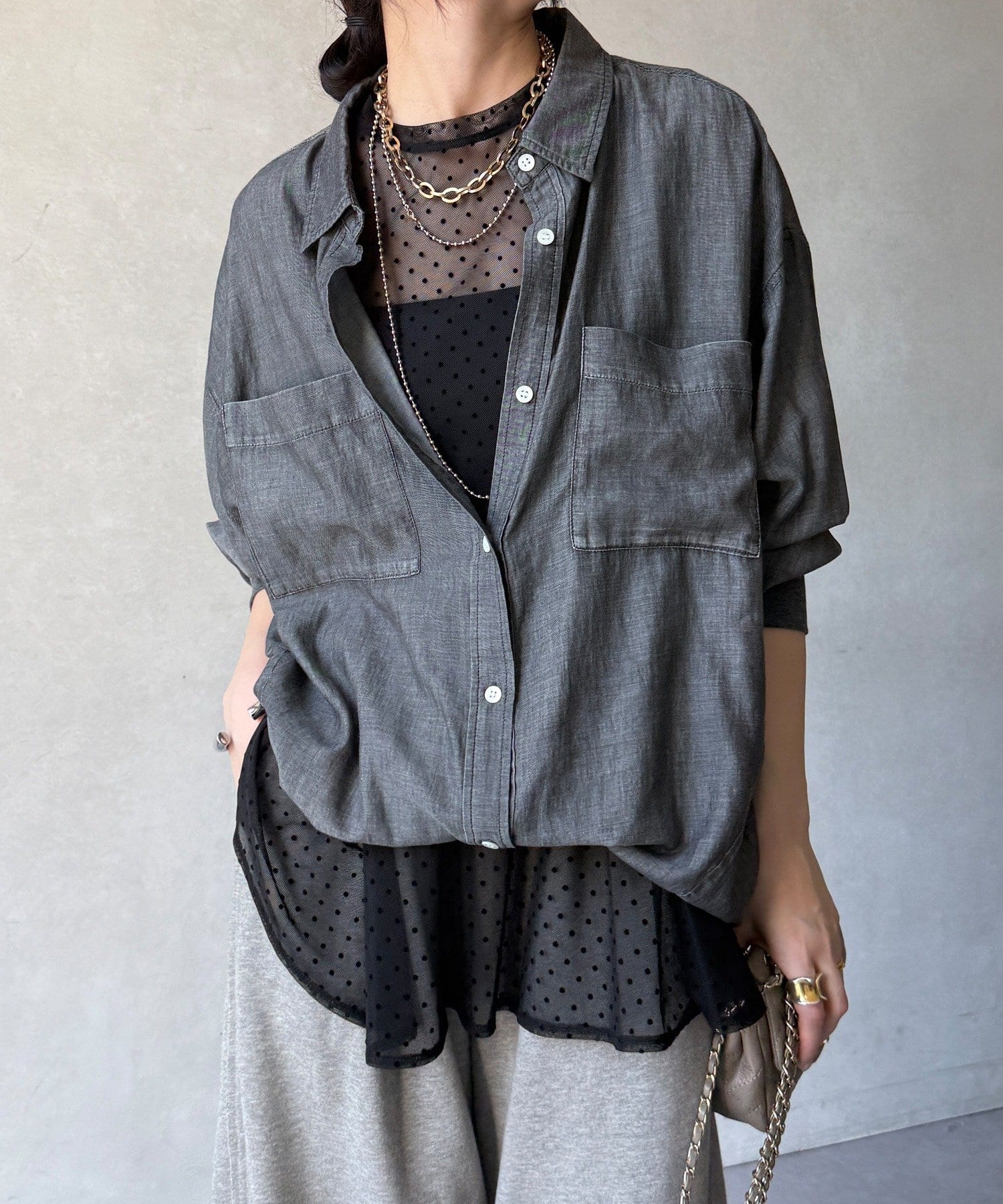 DOUDOU(ドゥドゥ) 【WEB限定】ドットチュールノースリチュニック