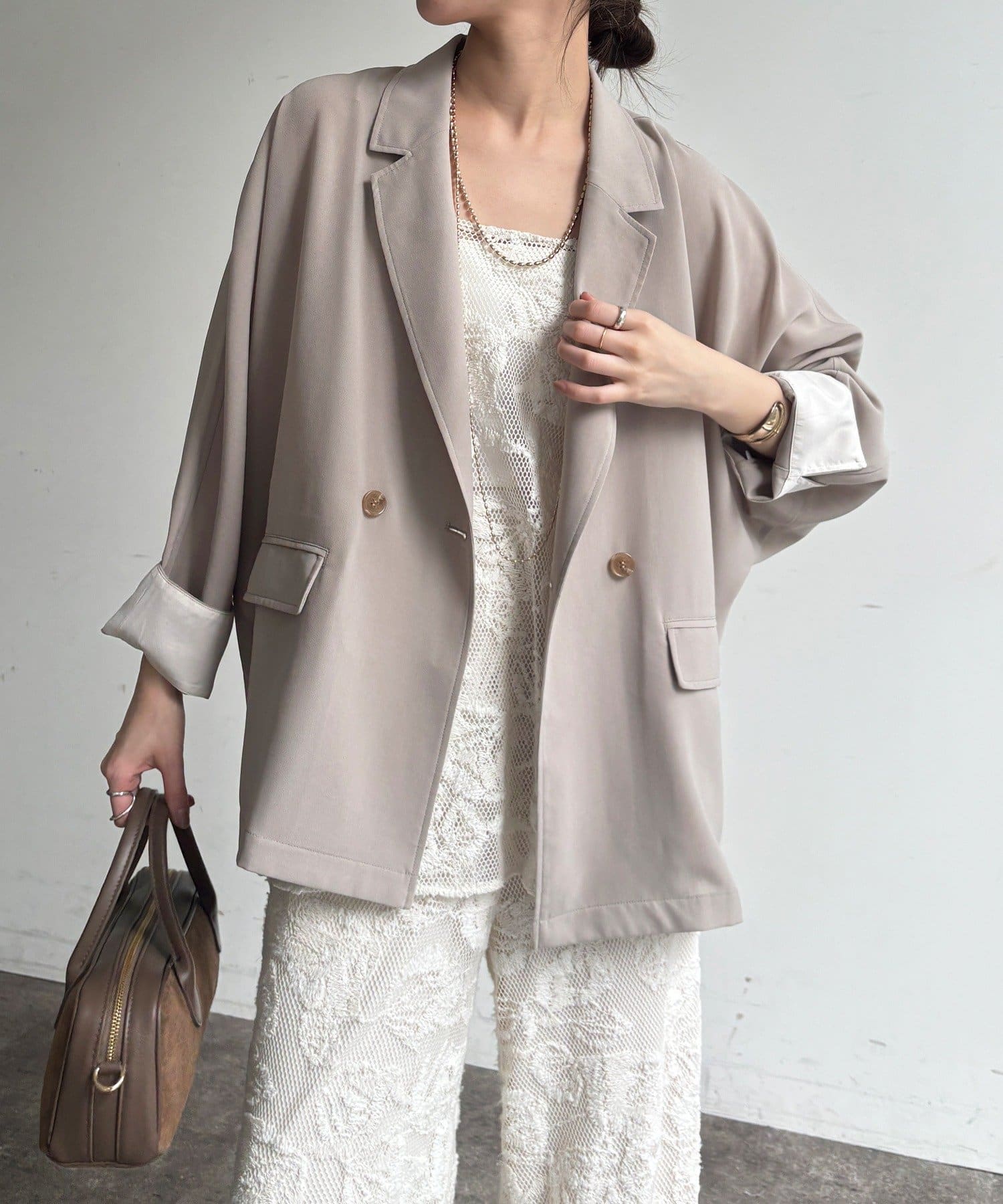 DOUDOU(ドゥドゥ) 【WEB限定】ドルマンスリーブテーラードジャケット