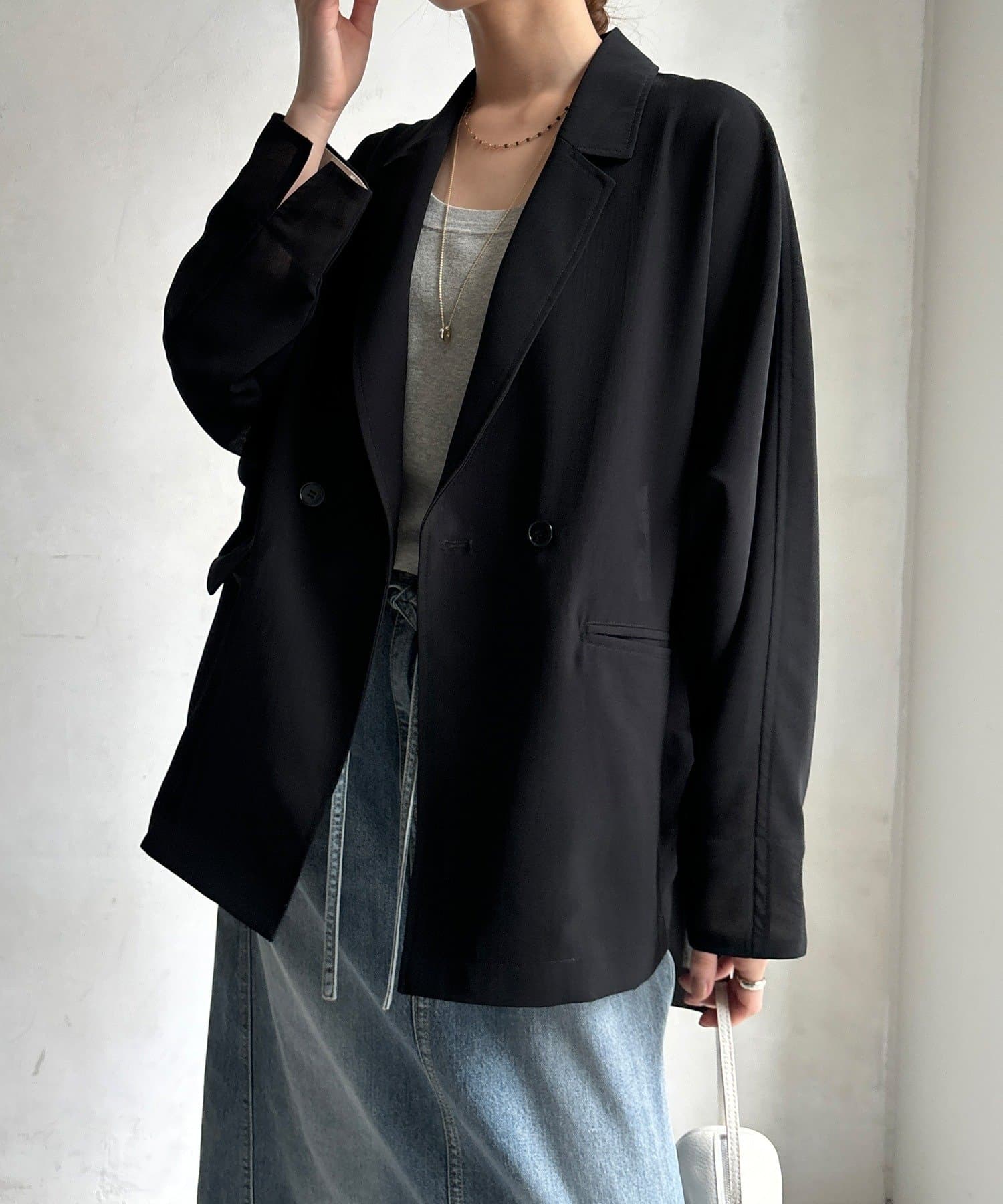 DOUDOU(ドゥドゥ) 【WEB限定】ドルマンスリーブテーラードジャケット