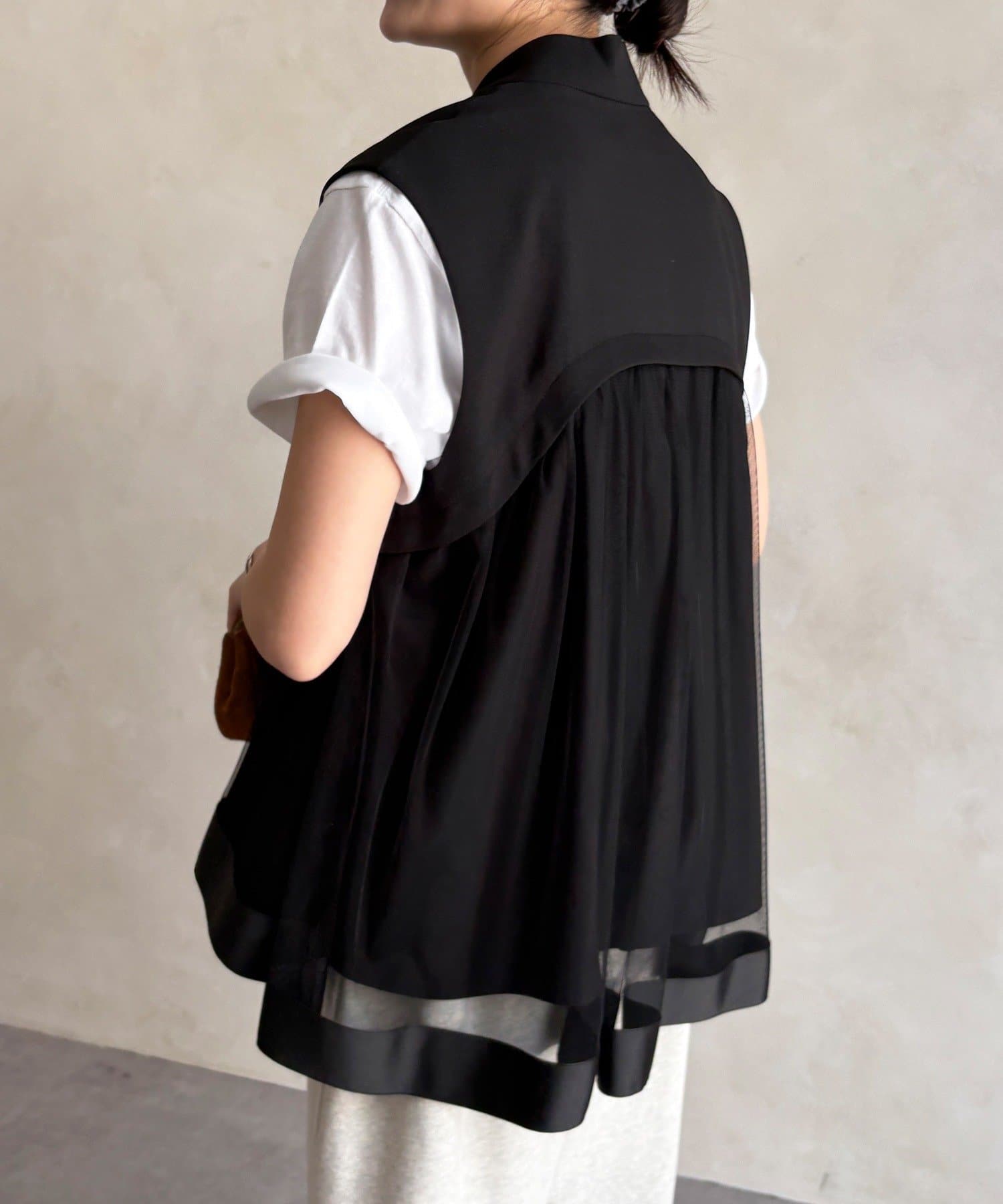 DOUDOU(ドゥドゥ) 【WEB限定】バックチュール重ねベスト