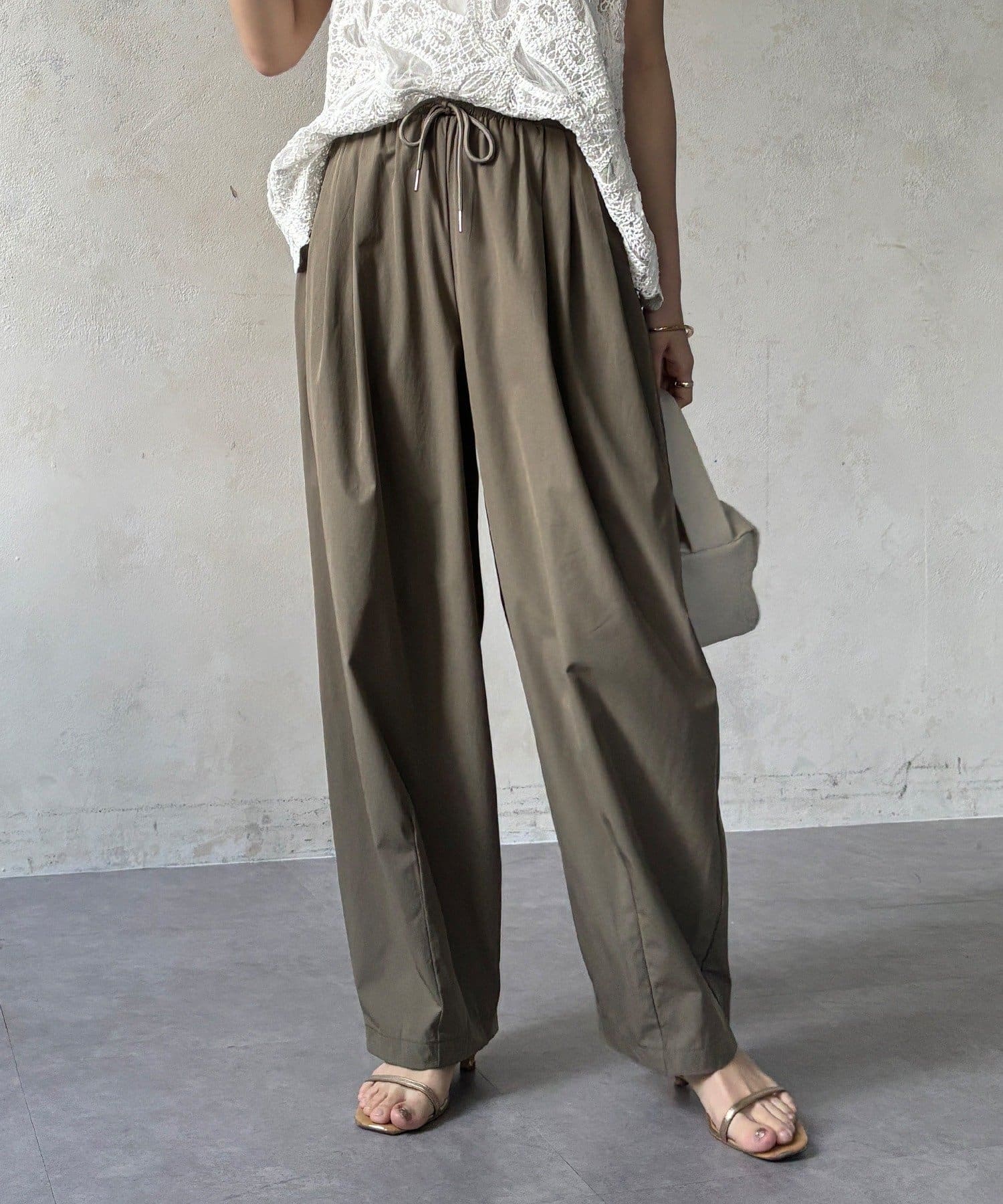 DOUDOU(ドゥドゥ) 【WEB限定】ライトストレッチクロスタックイージーパンツ