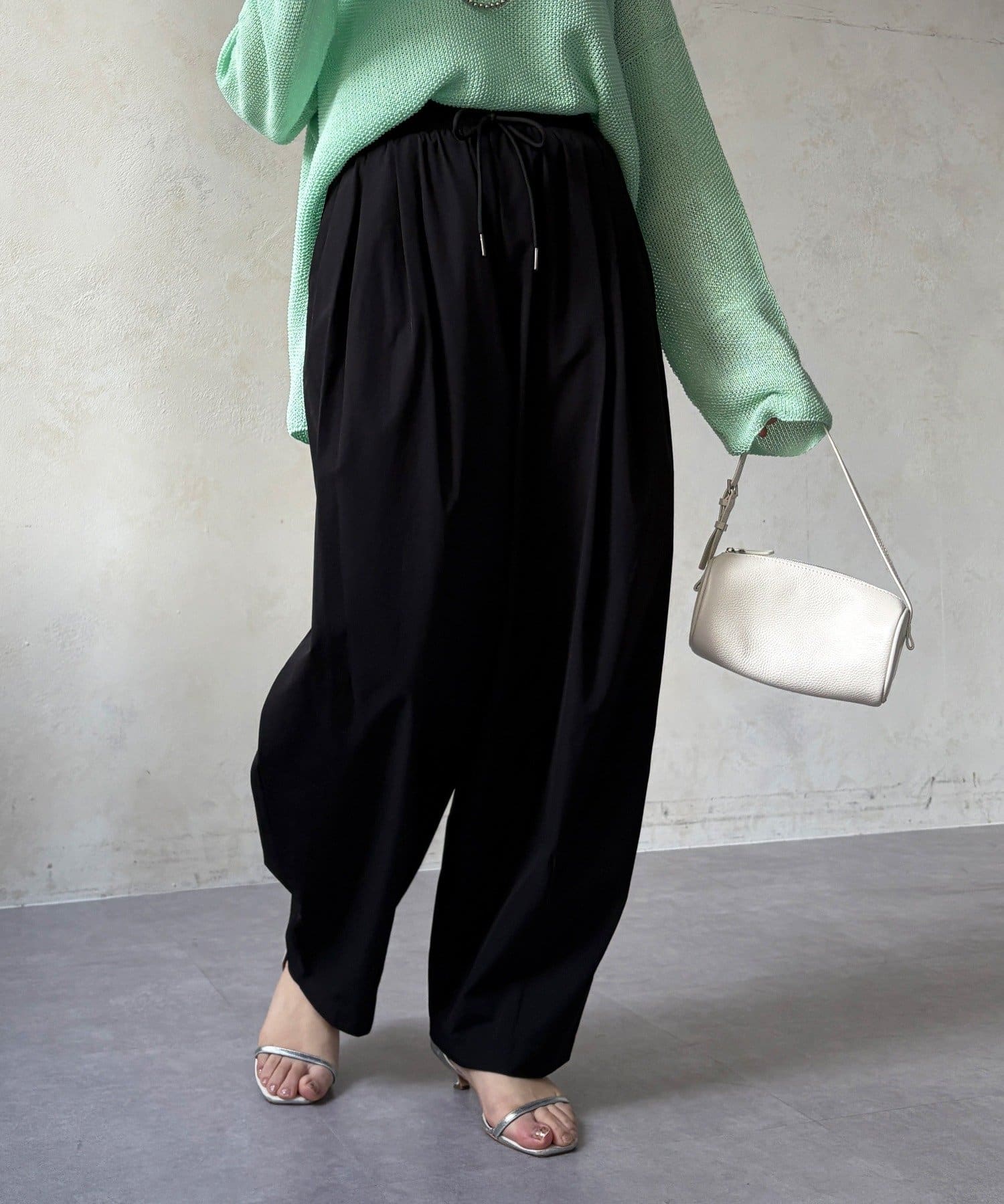 DOUDOU(ドゥドゥ) 【WEB限定】ライトストレッチクロスタックイージーパンツ