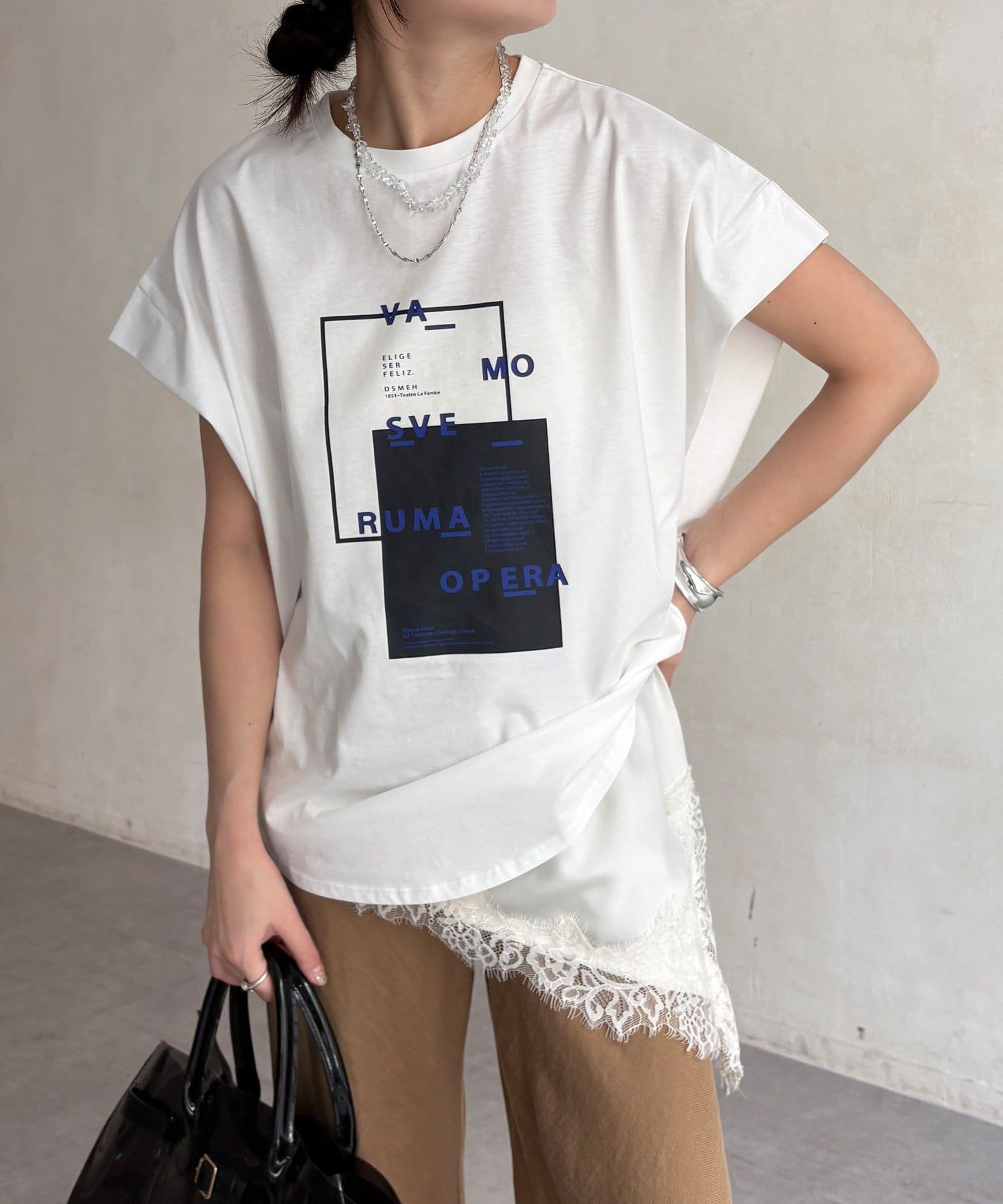 DOUDOU(ドゥドゥ) 【WEB限定】タックスリーブロゴTEE