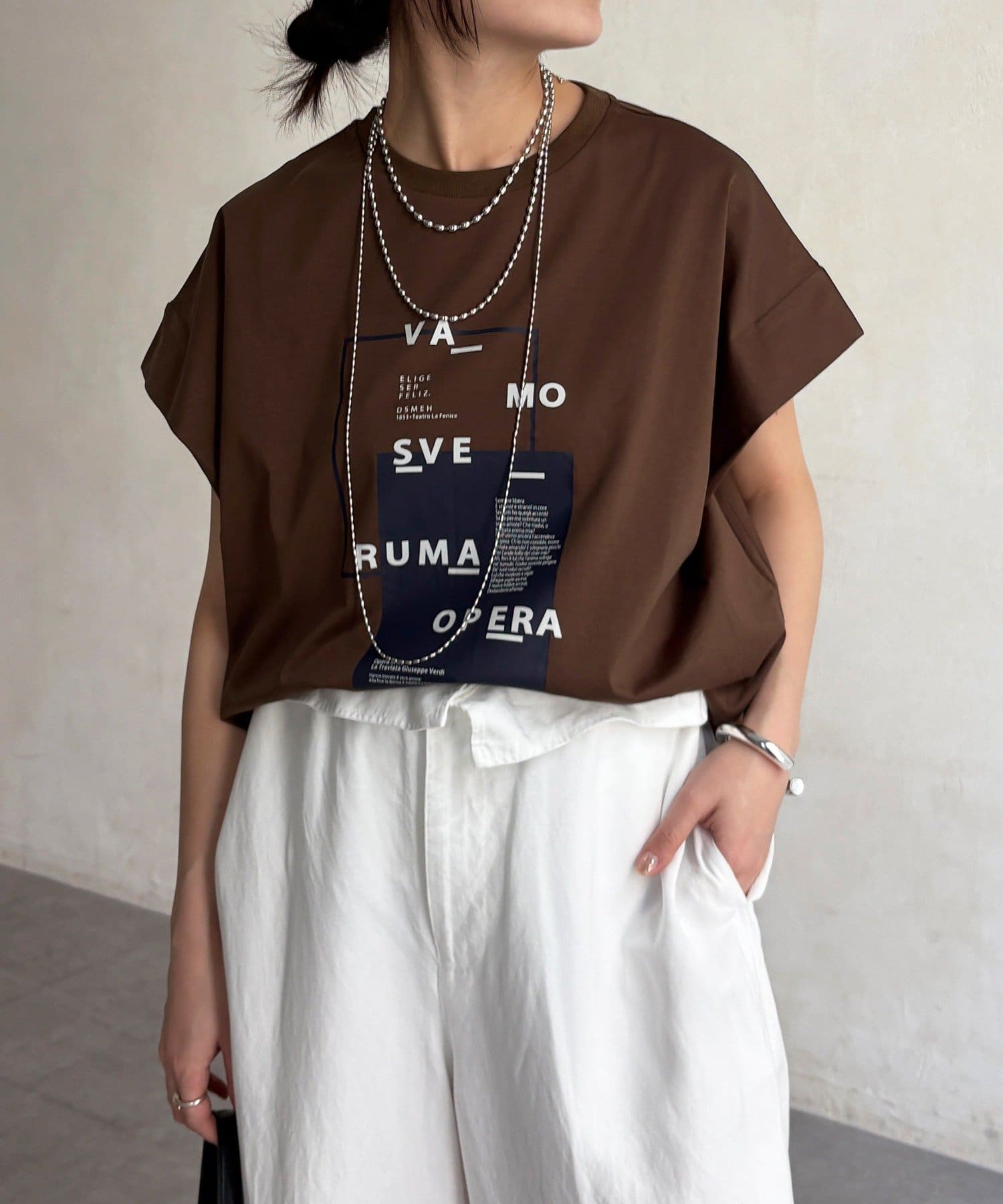 DOUDOU(ドゥドゥ) 【WEB限定】タックスリーブロゴTEE