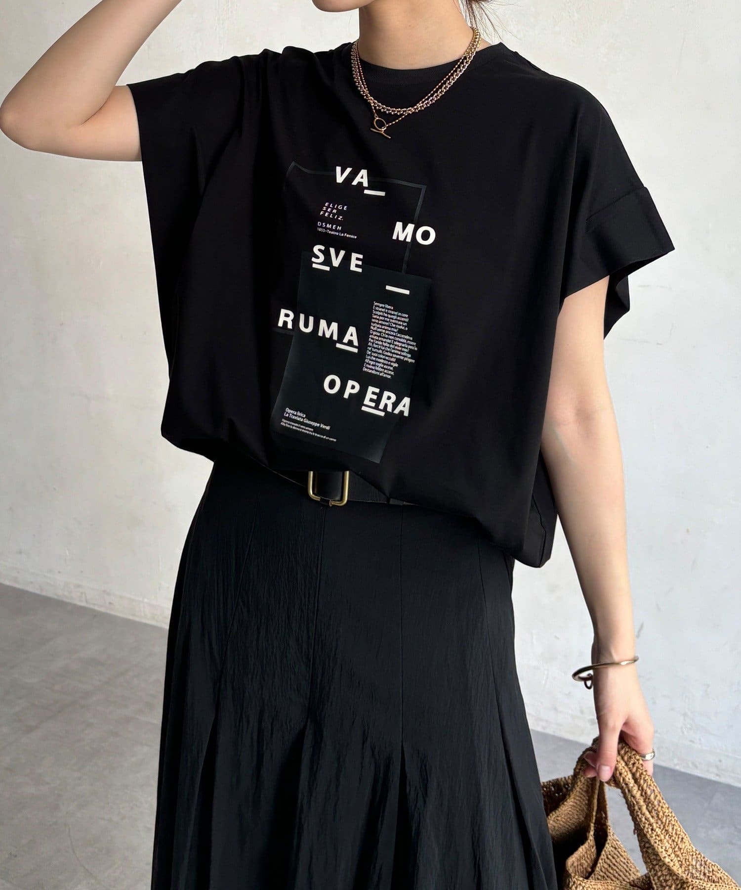 DOUDOU(ドゥドゥ) 【WEB限定】タックスリーブロゴTEE