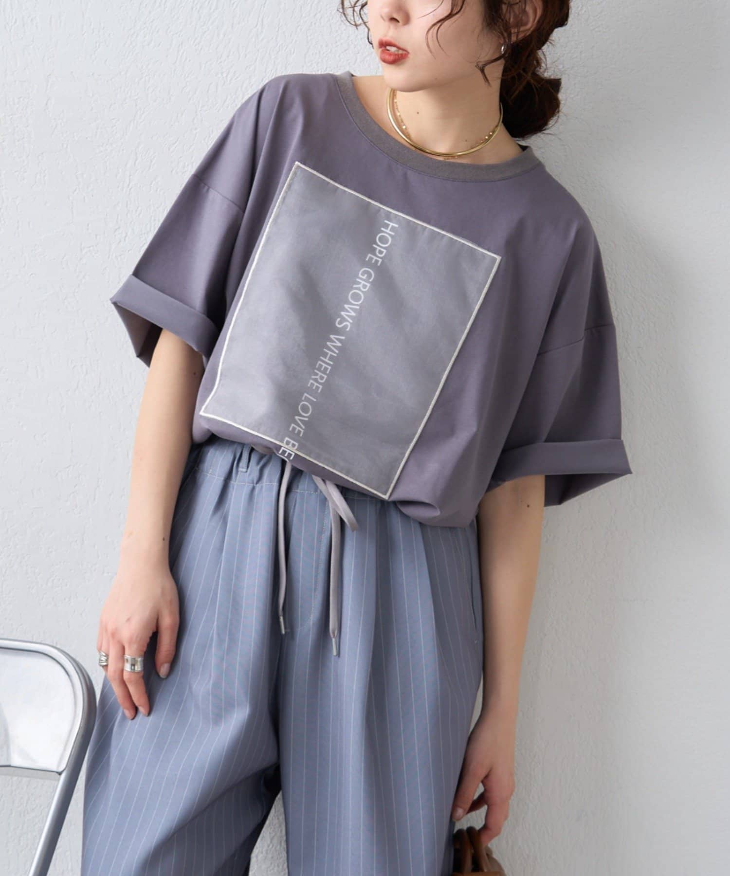 CIAOPANIC TYPY(チャオパニックティピー) オーガンジーシアードッキングプリントTEE