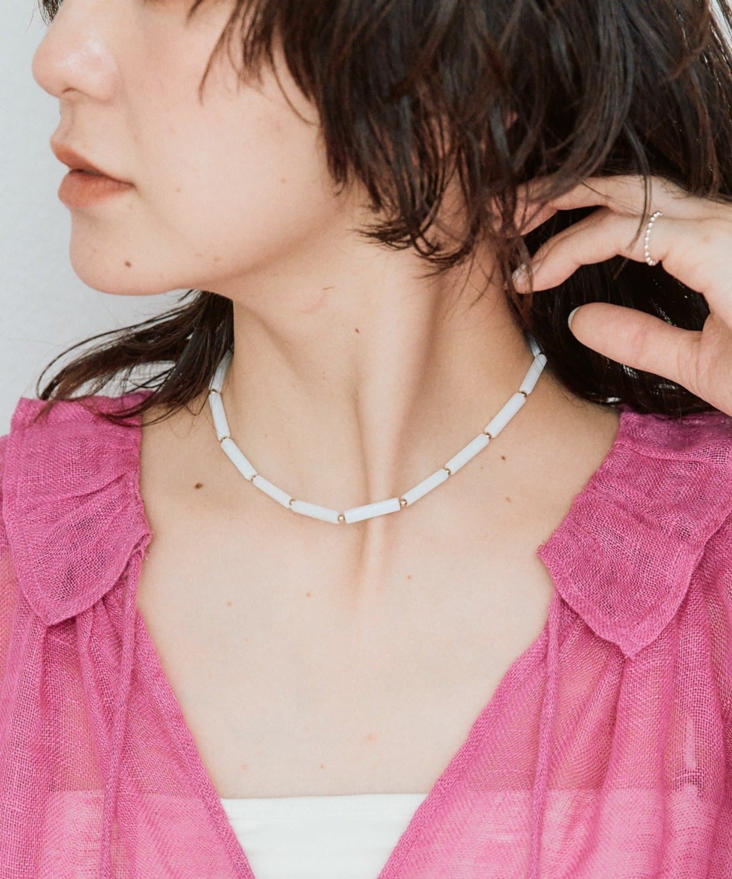 RIVE DROITE(リヴドロワ) 予約【軽やかな装いのアクセントに】カラービーズネックレス