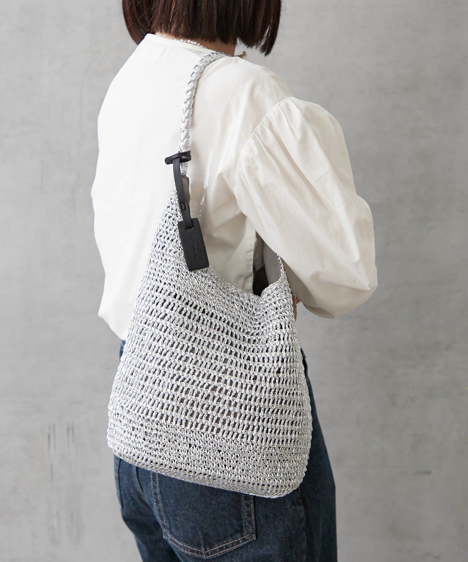 BIRTHDAY BAR(バースデイバー) メタリックコード編み2WAYハンドルバッグ