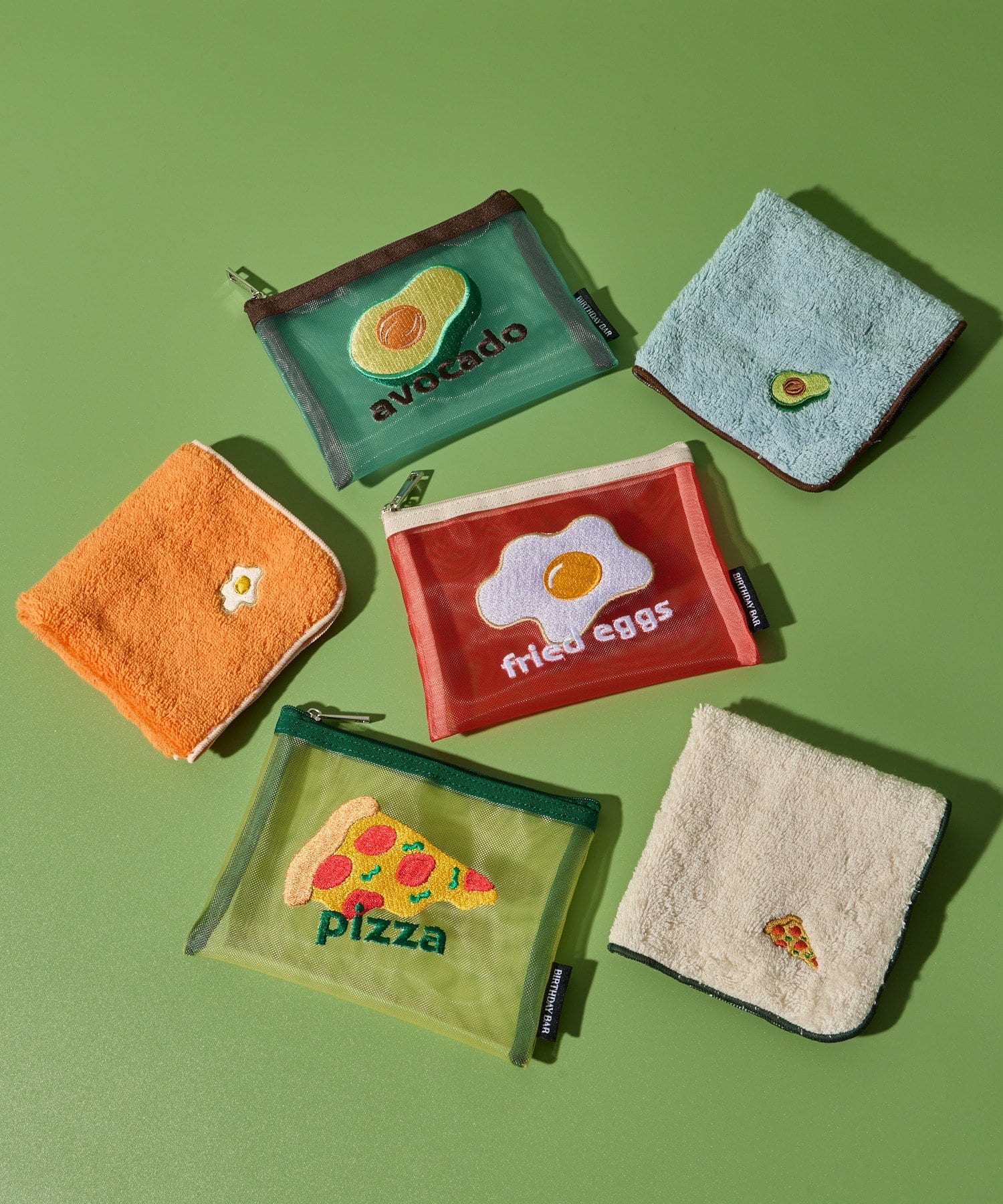 BIRTHDAY BAR(バースデイバー) FOOD刺繍メッシュポーチ