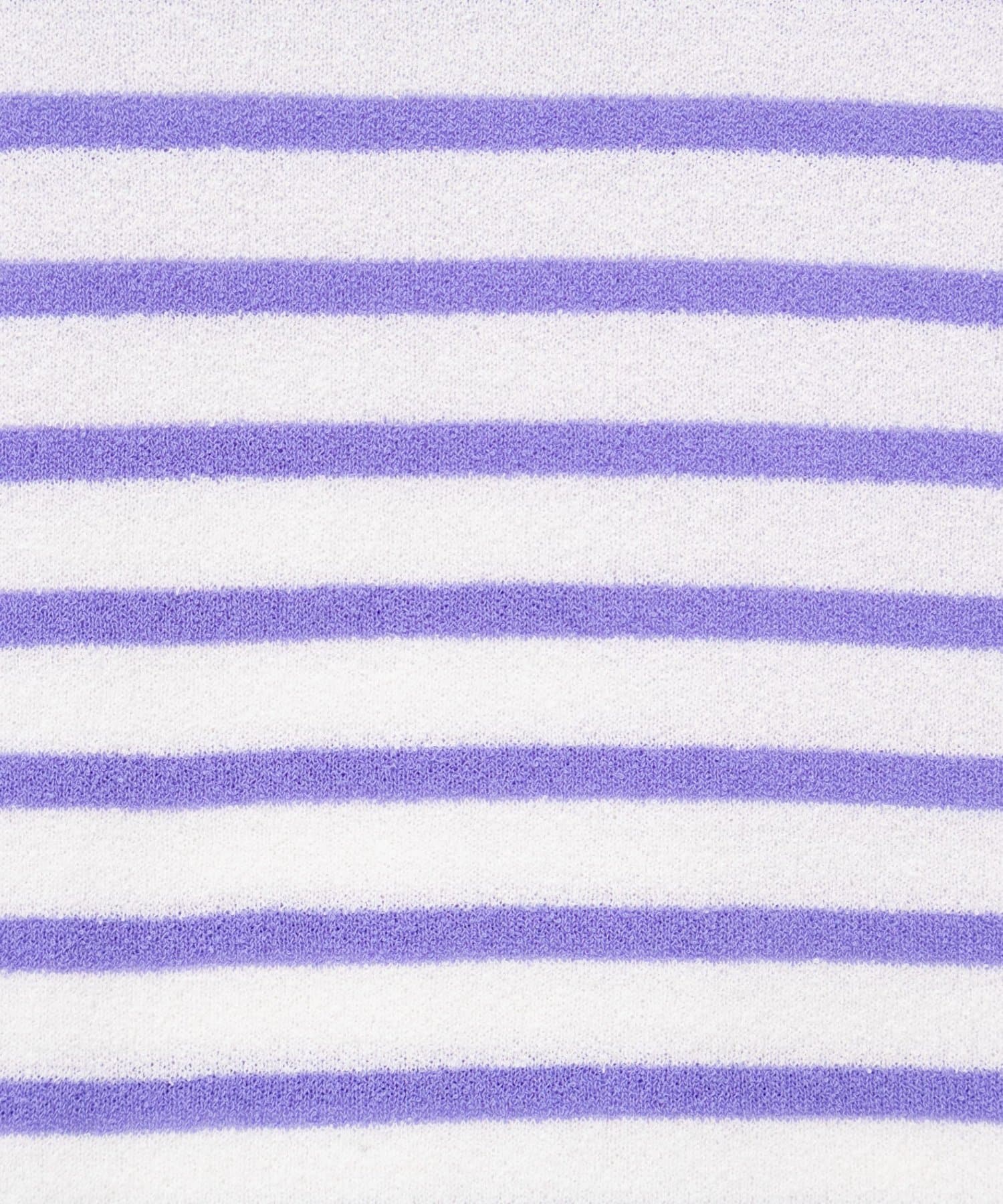 NOLLEY'S(ノーリーズ) ウォッシャブルブークレーボーダーバックUネックプルオーバー