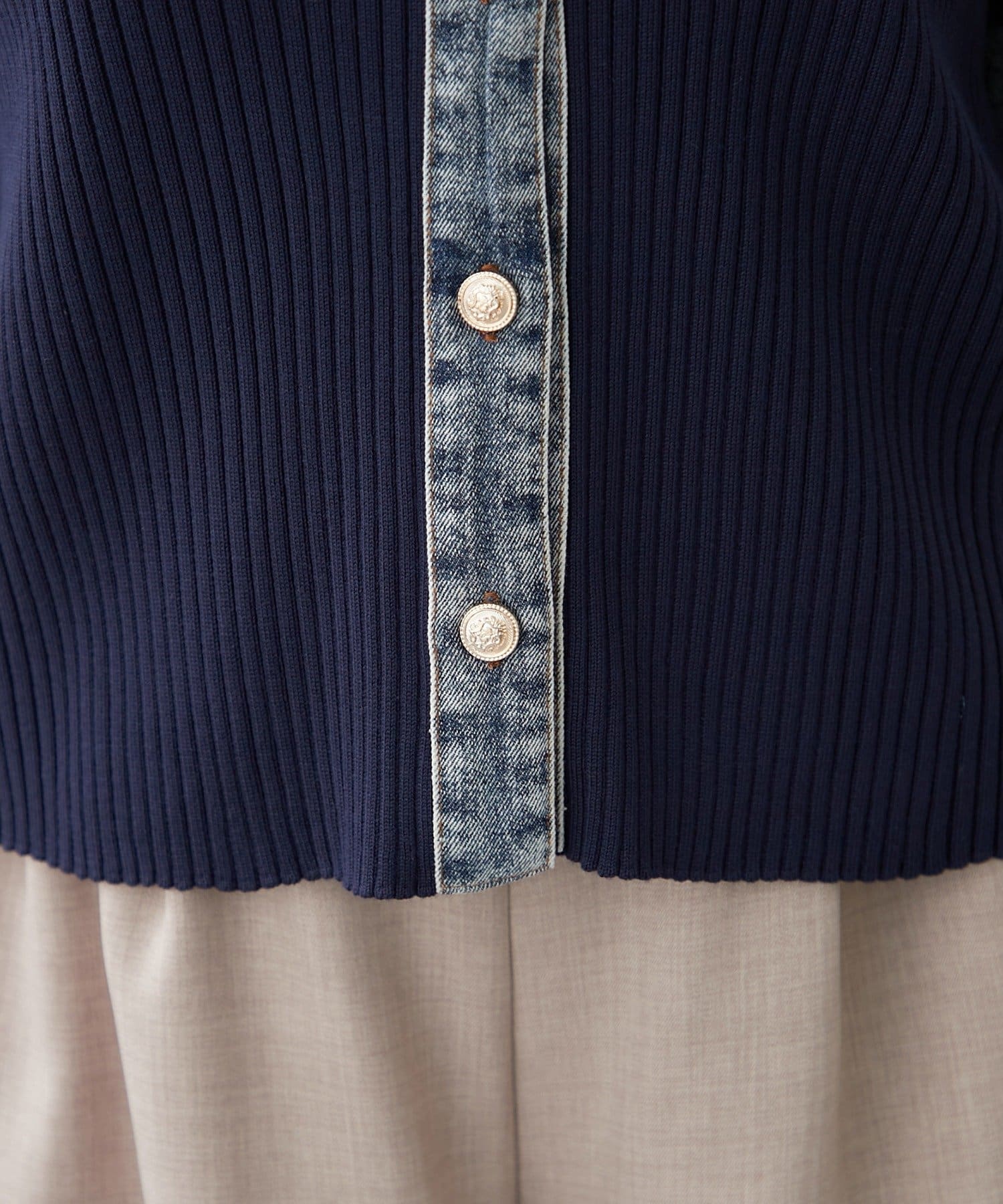 Remind me and forever(リマインドミーアンドフォーエバー) 【きれいめカジュアルマストアイテム】デニム切替カーデ