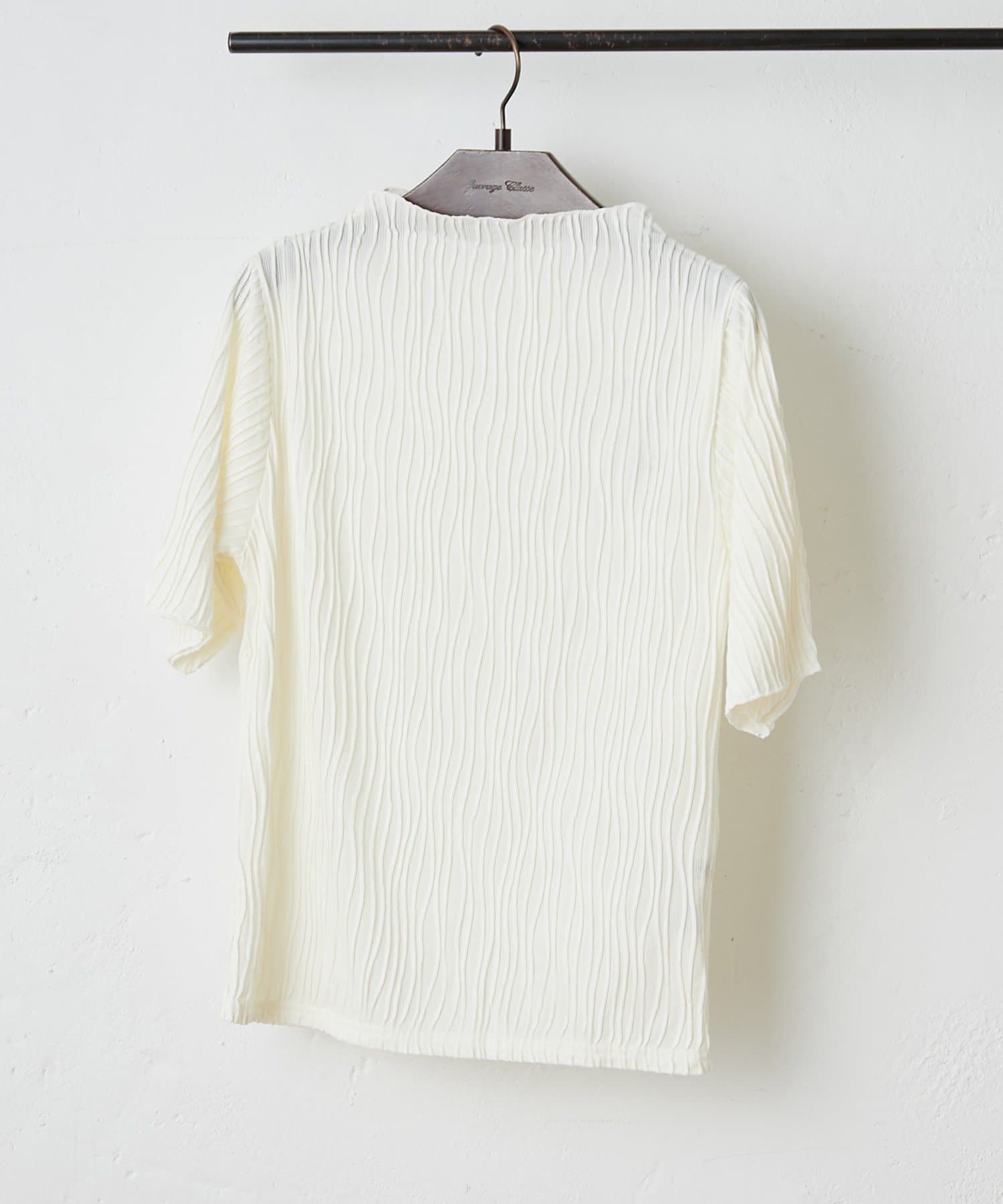 Remind me and forever(リマインドミーアンドフォーエバー) 【一枚で上品に】ウェーブジャガードTシャツ