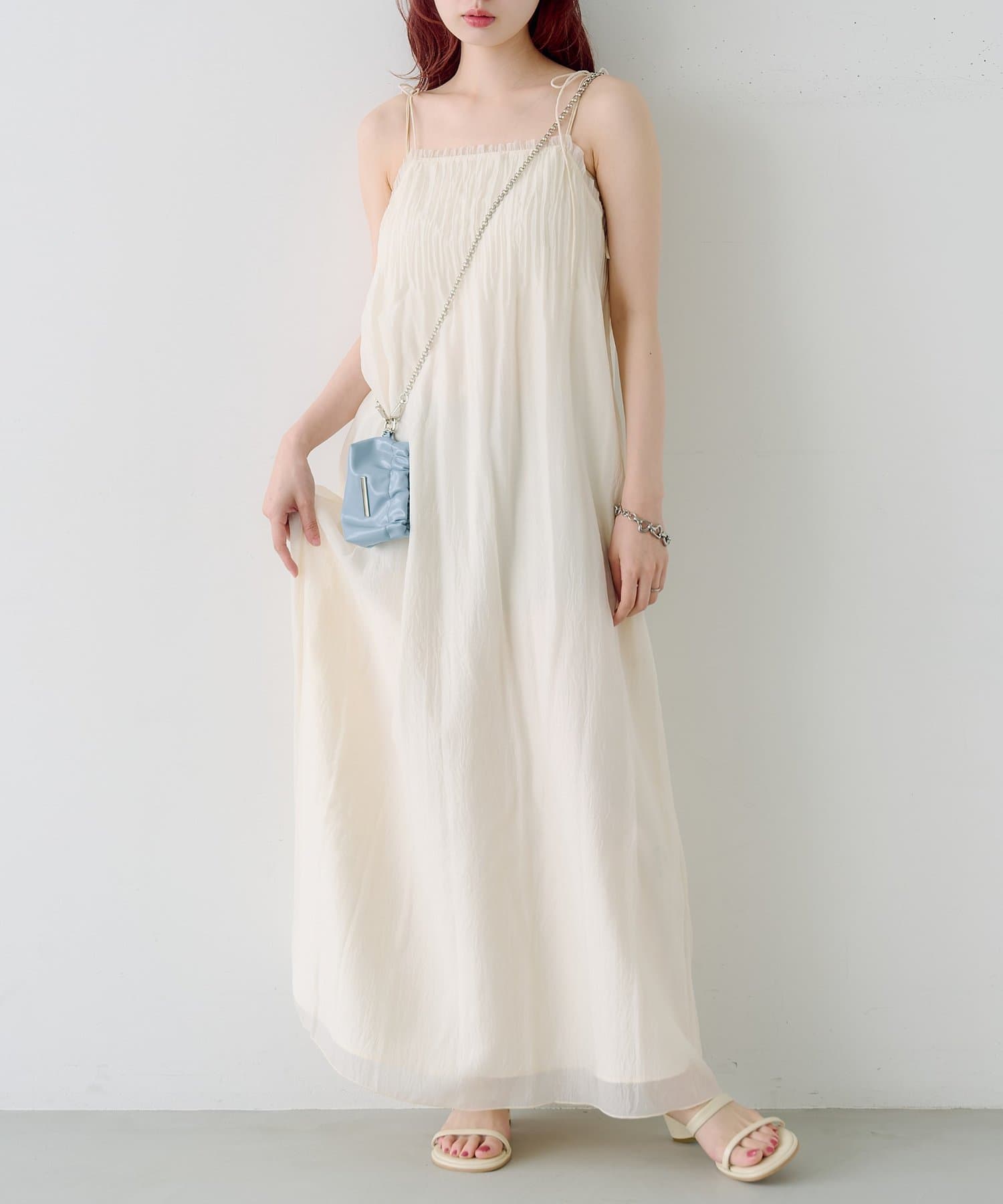 Kastane(カスタネ) 【低身長サイズ/2サイズ展開/前後2WAY】プリーツワッシャーワンピース