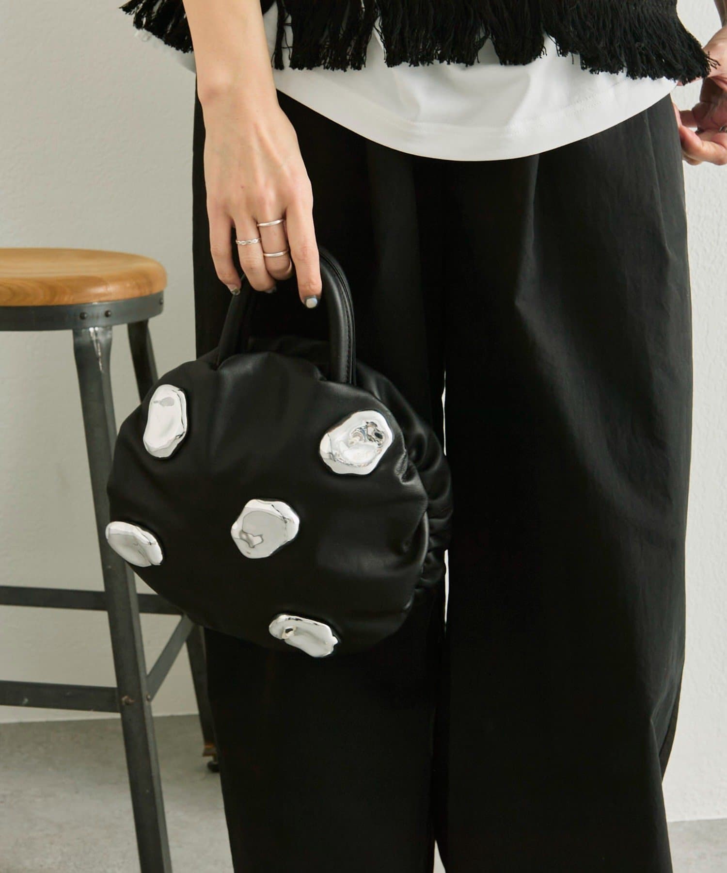 ear PAPILLONNER(イア パピヨネ) 【kawa-kawa(カワカワ)】NO1560 ishikoroサークルMサークルギャザートートバッグM