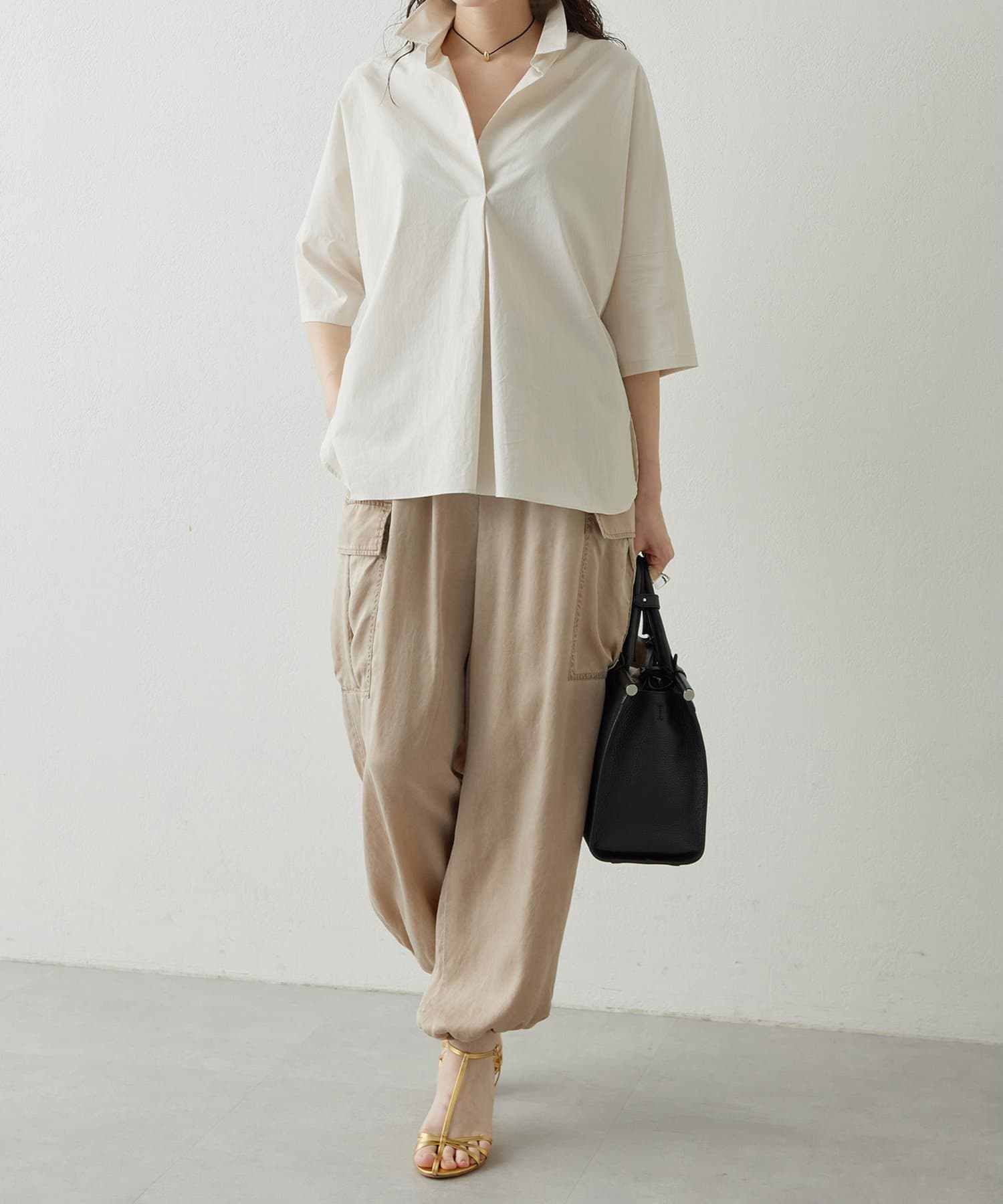 Whim Gazette(ウィム ガゼット) 【Drawing Numbers】スキッパーシャツ