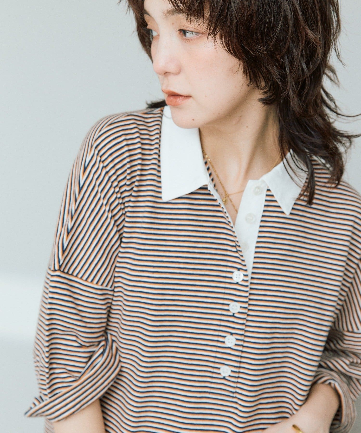 RIVE DROITE(リヴドロワ) 予約【レトロな雰囲気に】マルチボーダーポロ