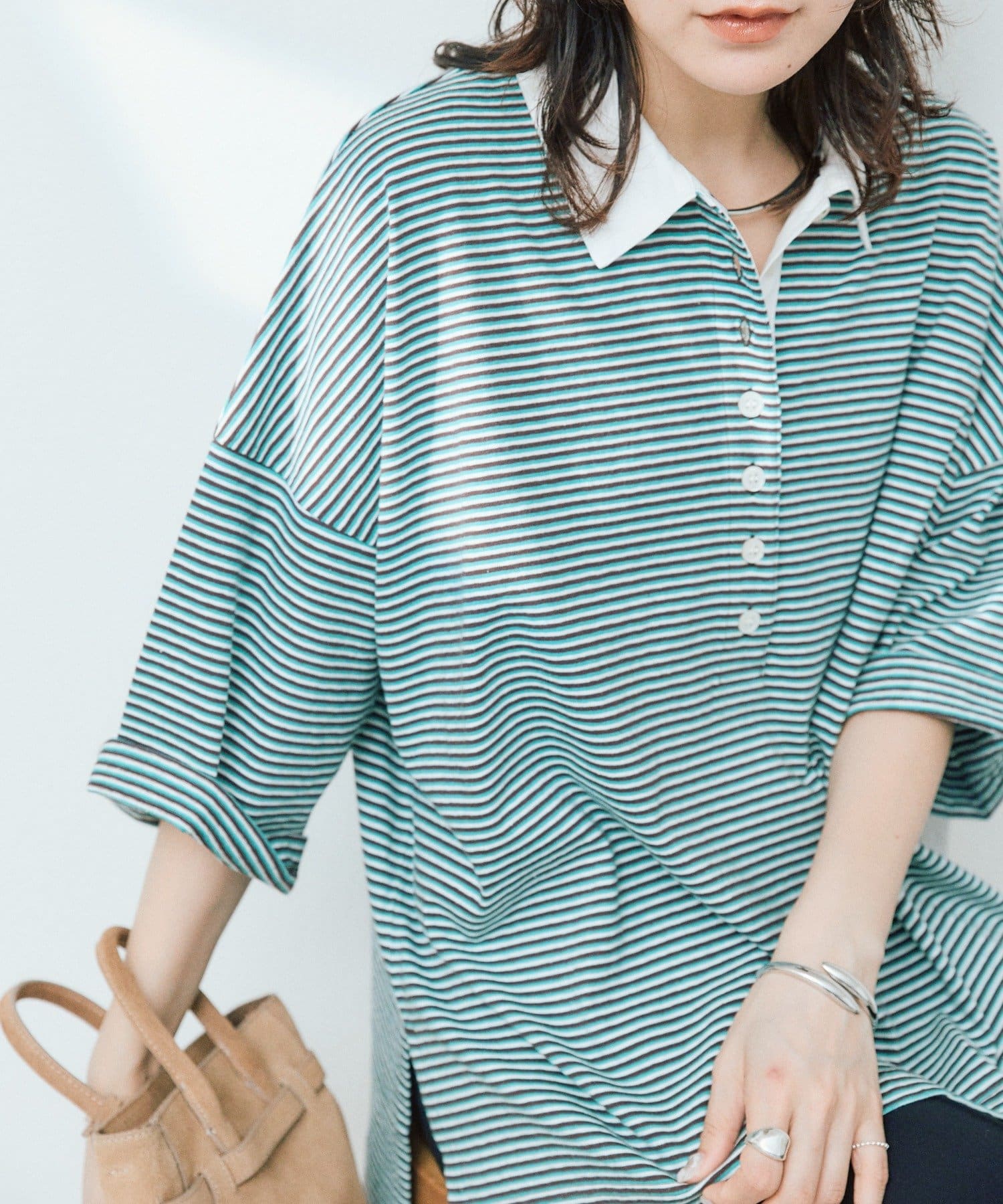 RIVE DROITE(リヴドロワ) 予約【レトロな雰囲気に】マルチボーダーポロ