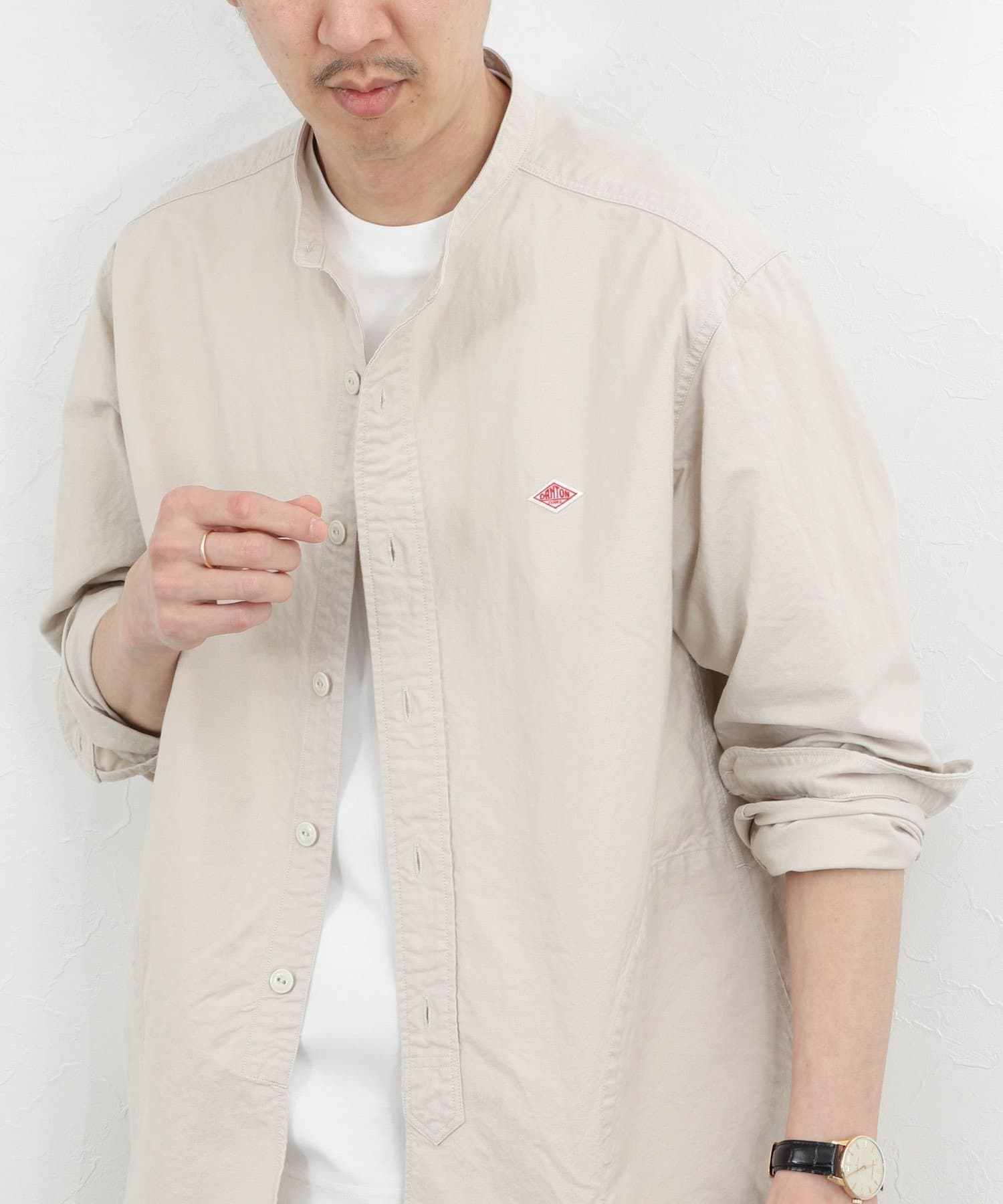 NOLLEY'S(ノーリーズ) 【DANTON】DT-B0280SOX　BAND COLLAR SHIRT LS