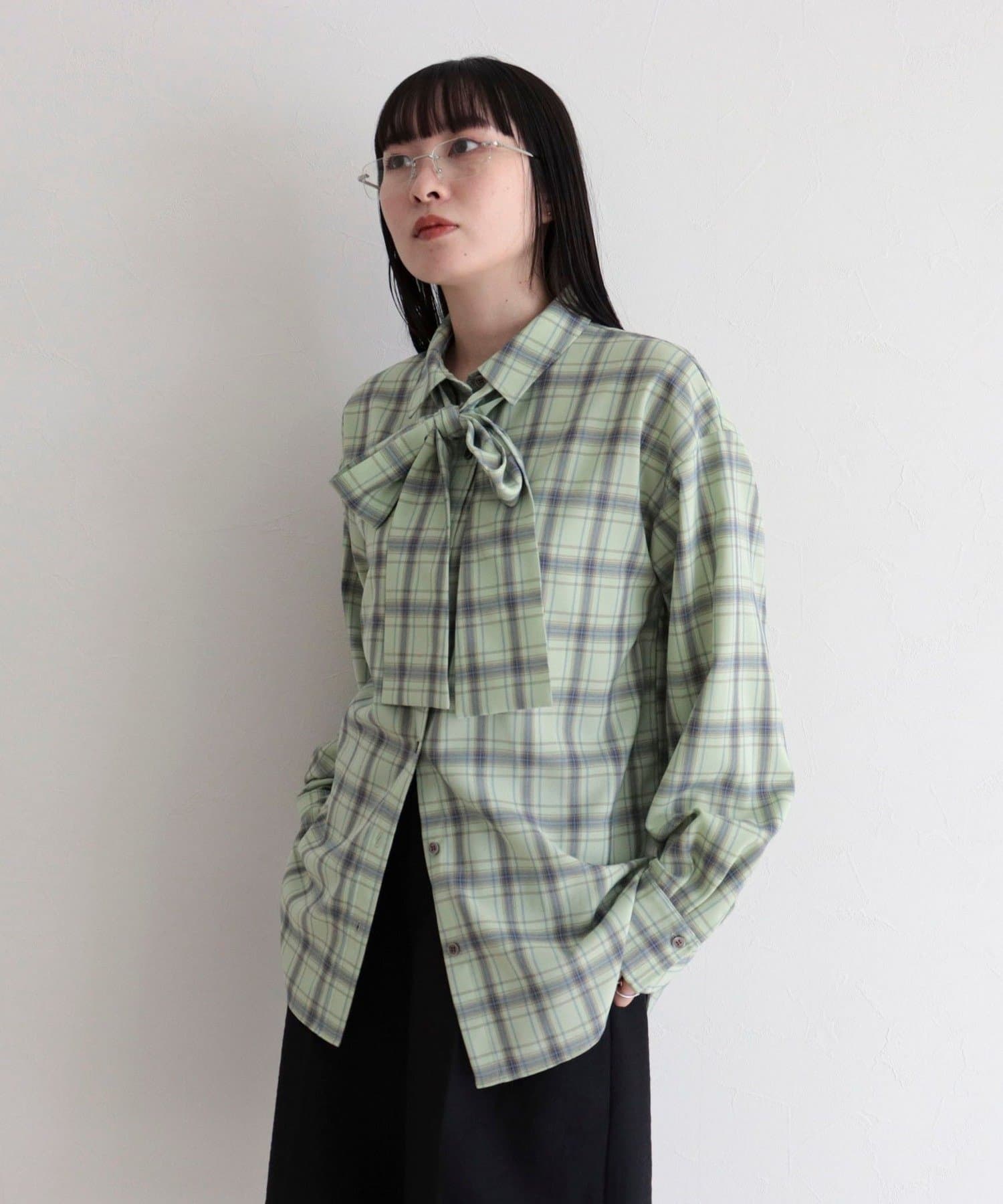 FREDY & GLOSTER(フレディ アンド グロスター) チェック柄ビッグボウタイブラウス