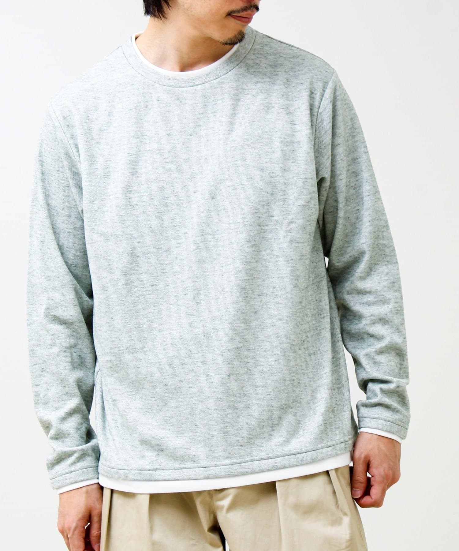 FREDY & GLOSTER(フレディ アンド グロスター) メランジ微起毛スムース フェイクレイヤード ロンT