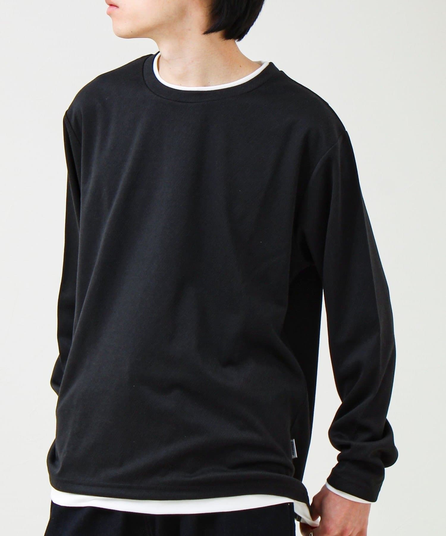 FREDY & GLOSTER(フレディ アンド グロスター) メランジ微起毛スムース フェイクレイヤード ロンT